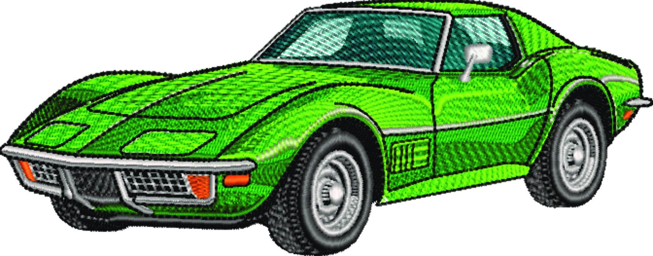 Corvette Stingray 1972 - Corvette Swoosh - Nike Car embroidery design - instant download — view 5