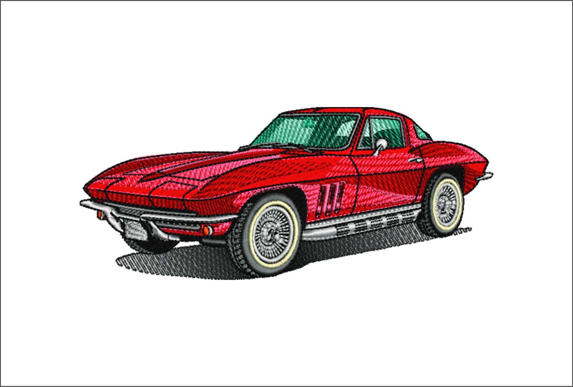 Corvette Stingray 1964 - Corvette Swoosh - Nike Car embroidery design - instant download