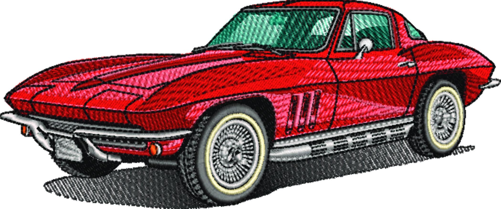 Corvette Stingray 1964 - Corvette Swoosh - Nike Car embroidery design - instant download — view 5