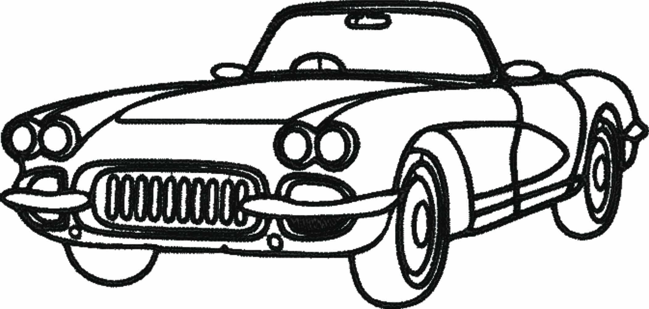 Corvette C2 Outline drawing - Corvette Swoosh - Nike Car embroidery design - instant download — view 4