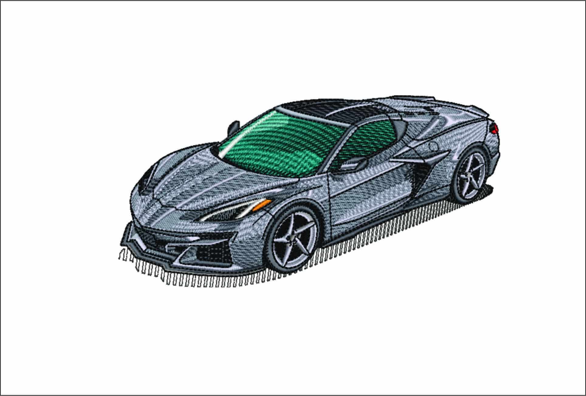 Corvette Stingray C8 - Corvette Swoosh - Nike Car embroidery design - instant download