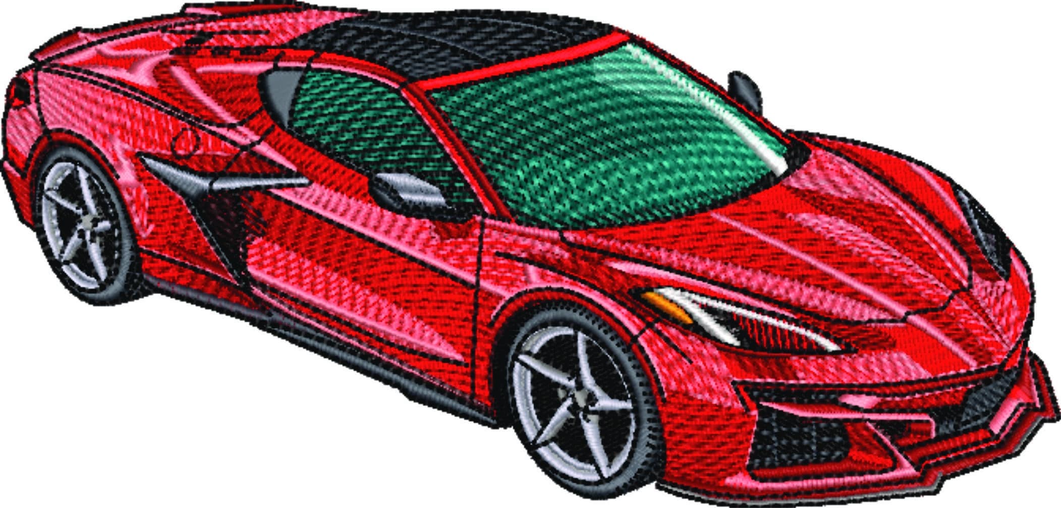 Corvette Stingray C8 Red - Corvette Swoosh - Nike Car embroidery design - instant download — view 5