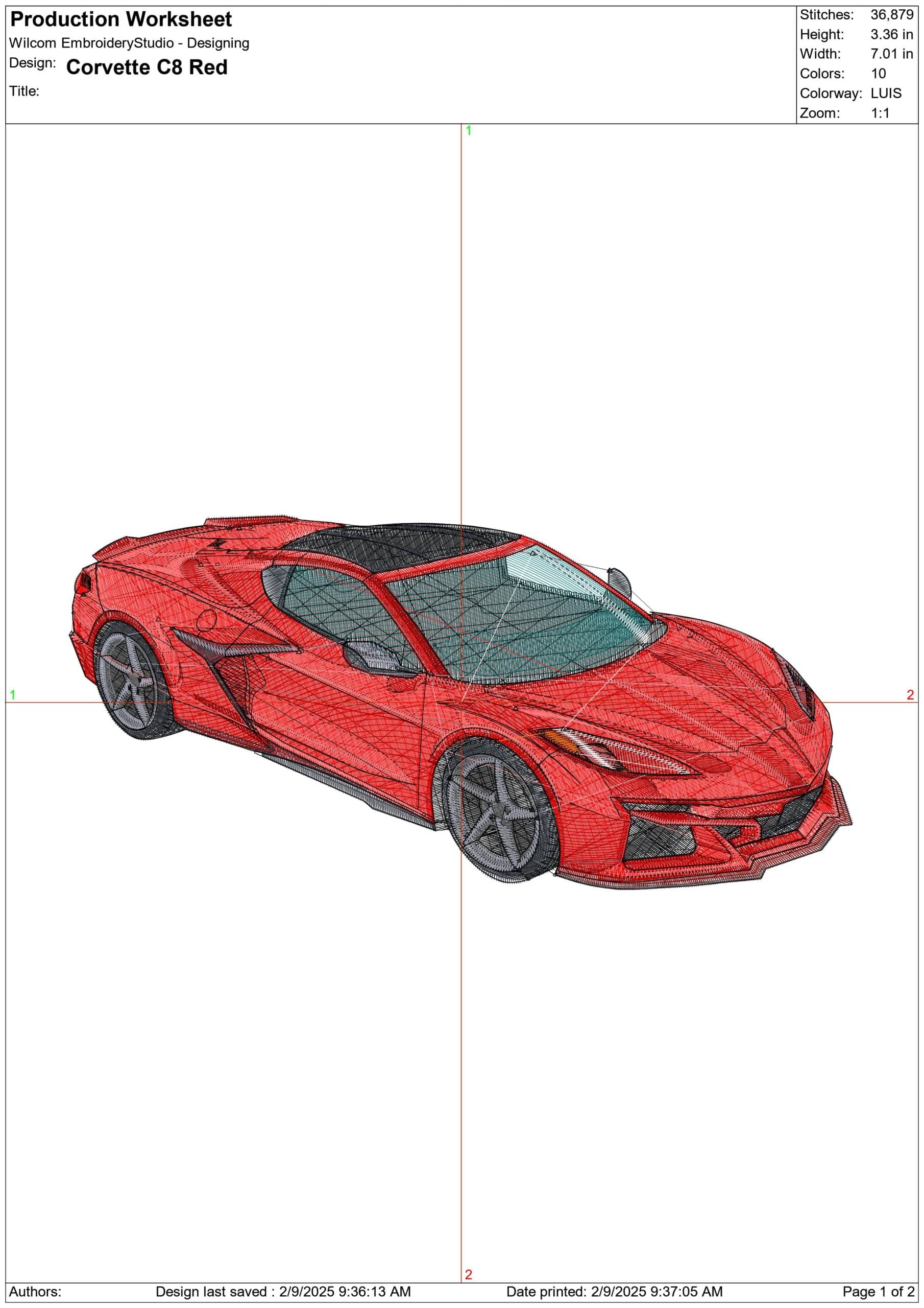 Corvette Stingray C8 Red - Corvette Swoosh - Nike Car embroidery design - instant download — view 3