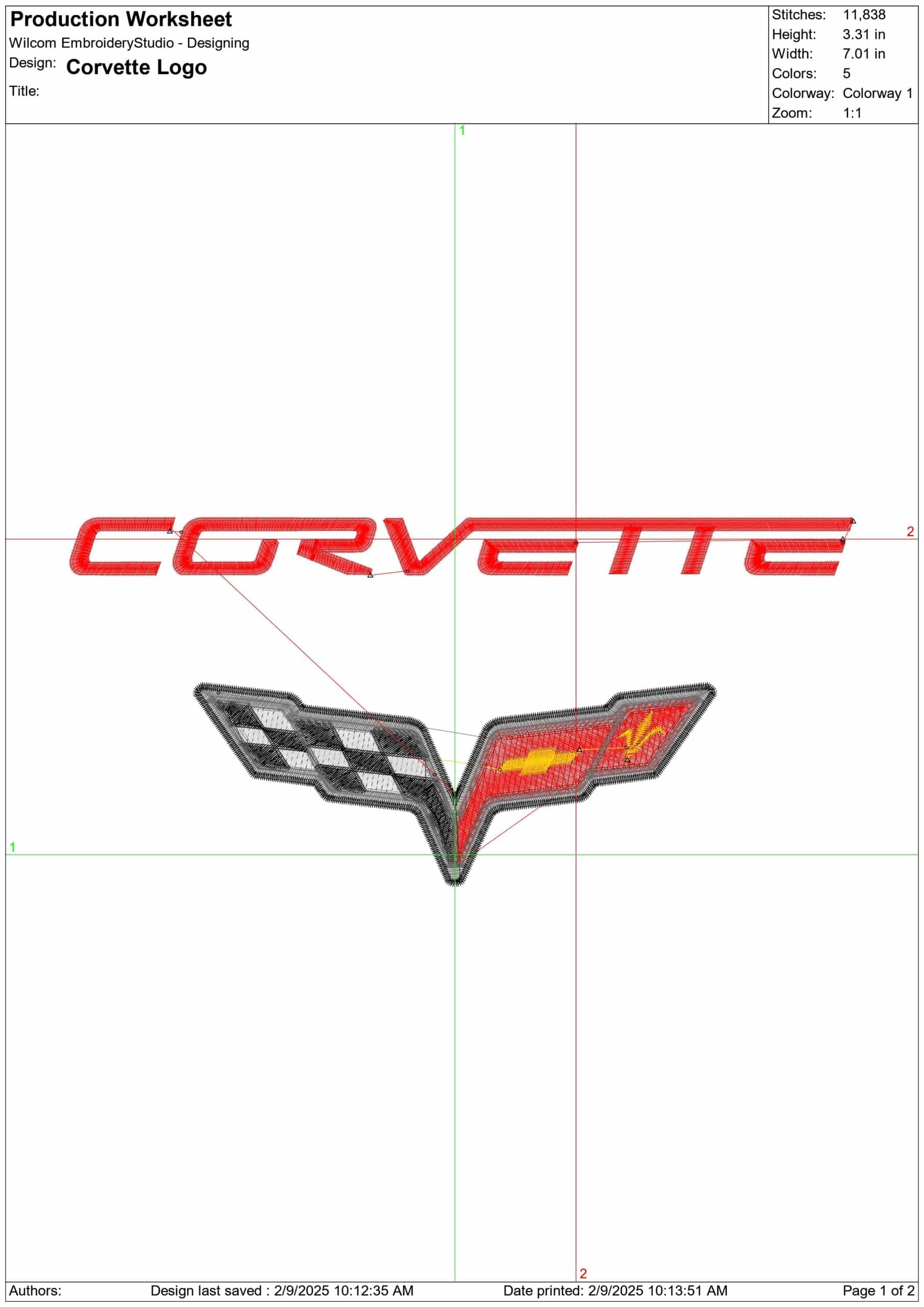 Corvette Logo - Corvette Swoosh - Nike Car embroidery design - instant download — view 3