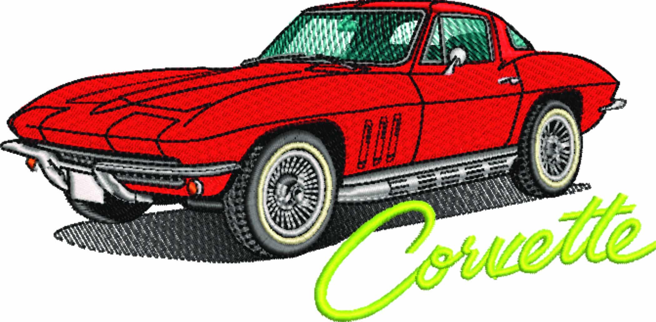 Corvette 1964 with Logo - Corvette Swoosh - Nike Car embroidery design - instant download — view 5