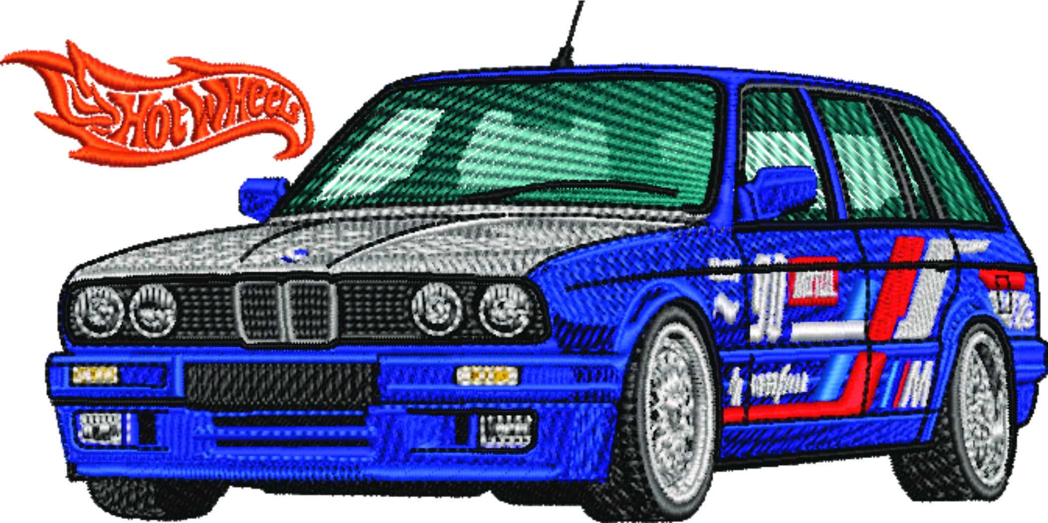 BMW Hot Wheel Wagon - Nike Car embroidery design file - instant download — view 5