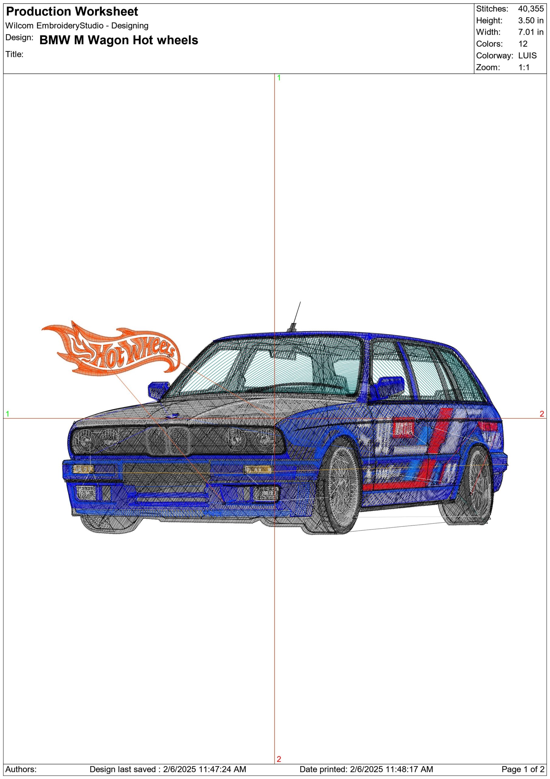 BMW Hot Wheel Wagon - Nike Car embroidery design file - instant download — view 3