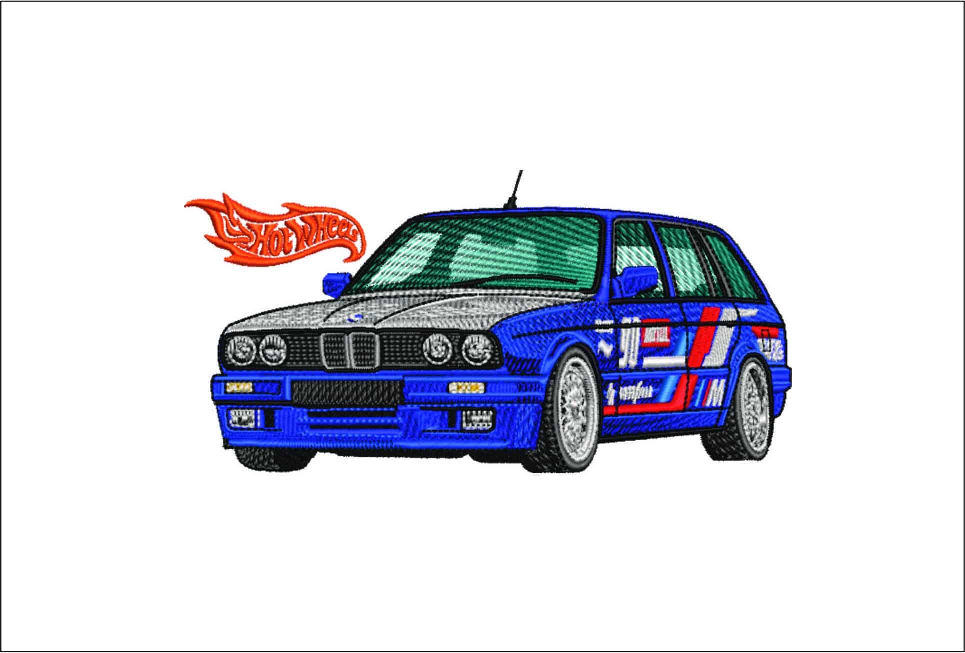 BMW Hot Wheel Wagon - Nike Car embroidery design file - instant download