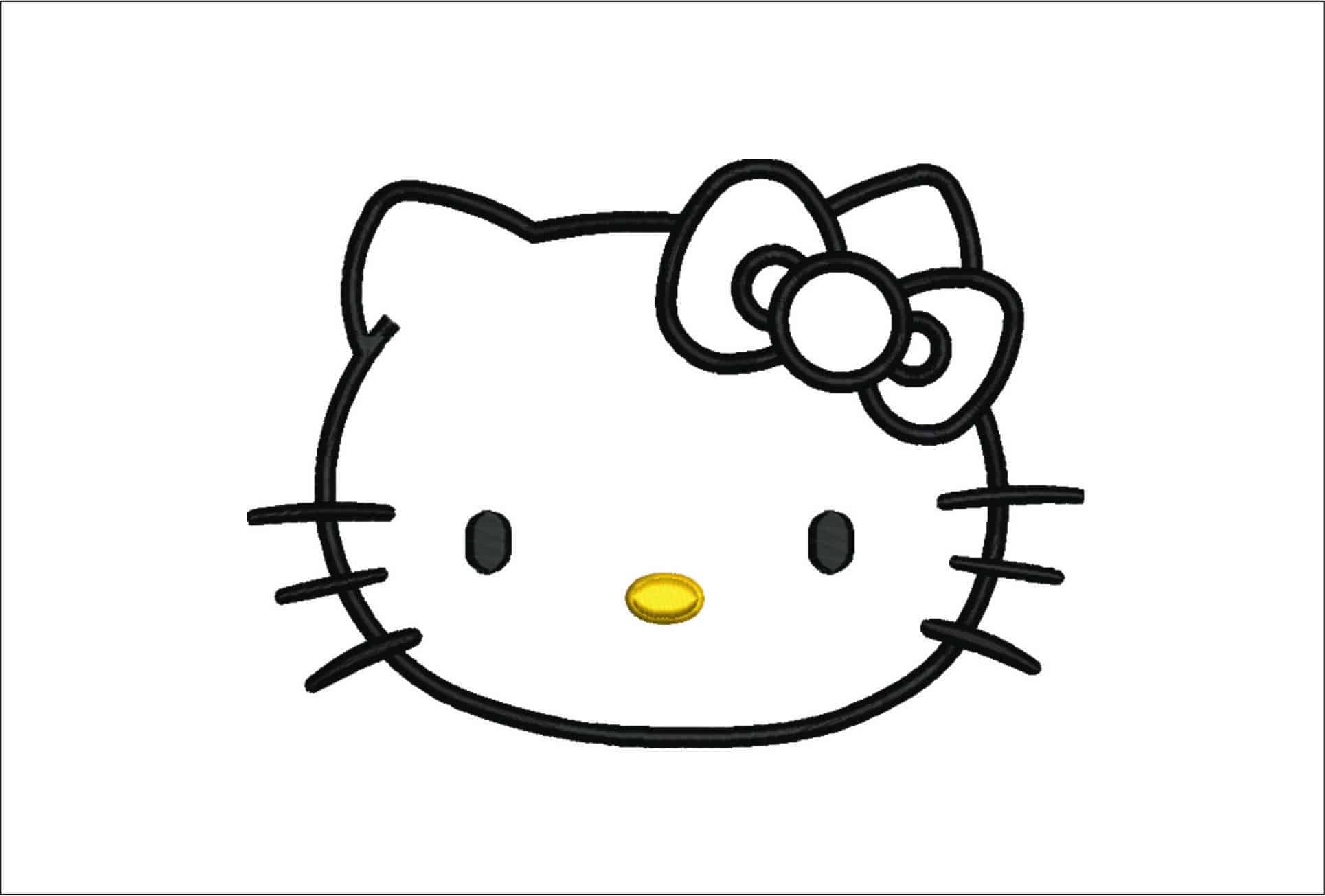 Hello Kitty Head for Applique - embroidery design - embroidery file - instant download