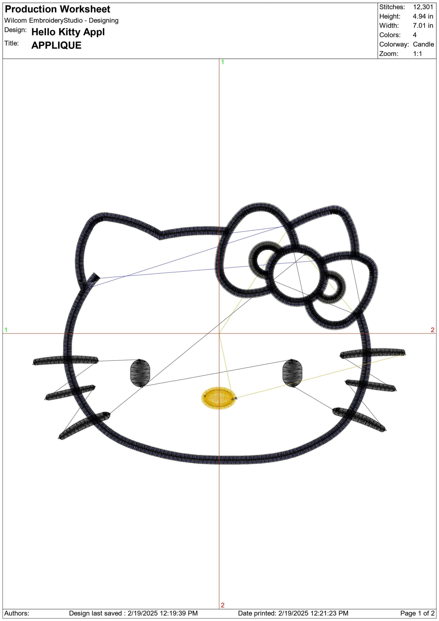 Hello Kitty Head for Applique - embroidery design - embroidery file - instant download — view 3