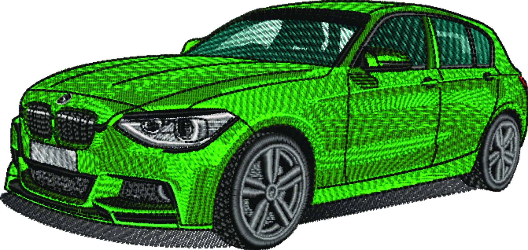 BMW 1 Series M Sport Green - Nike Car embroidery design file - instant download — view 5