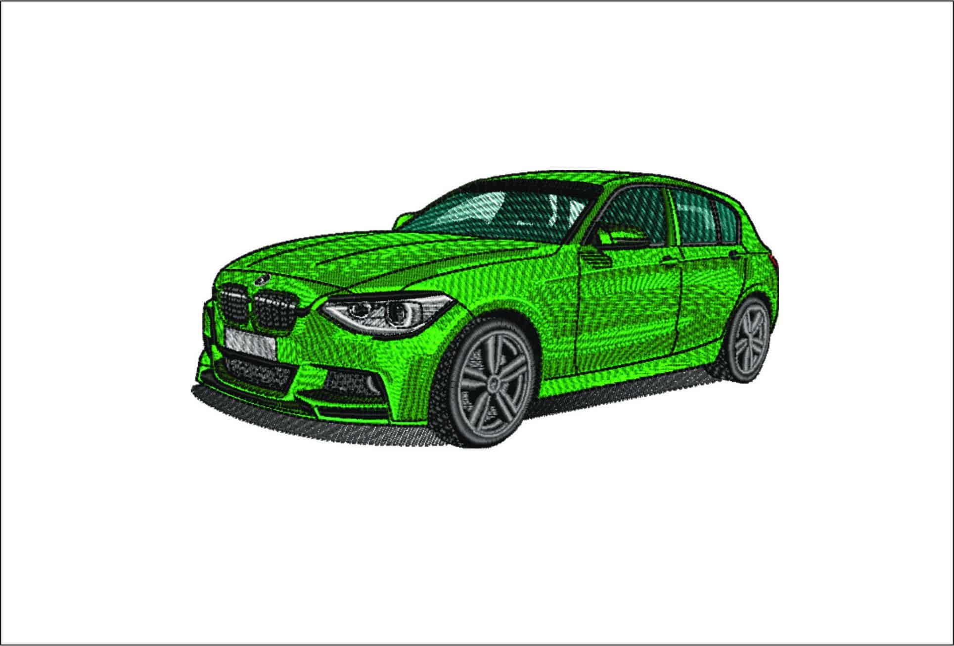 BMW 1 Series M Sport Green - Nike Car embroidery design file - instant download