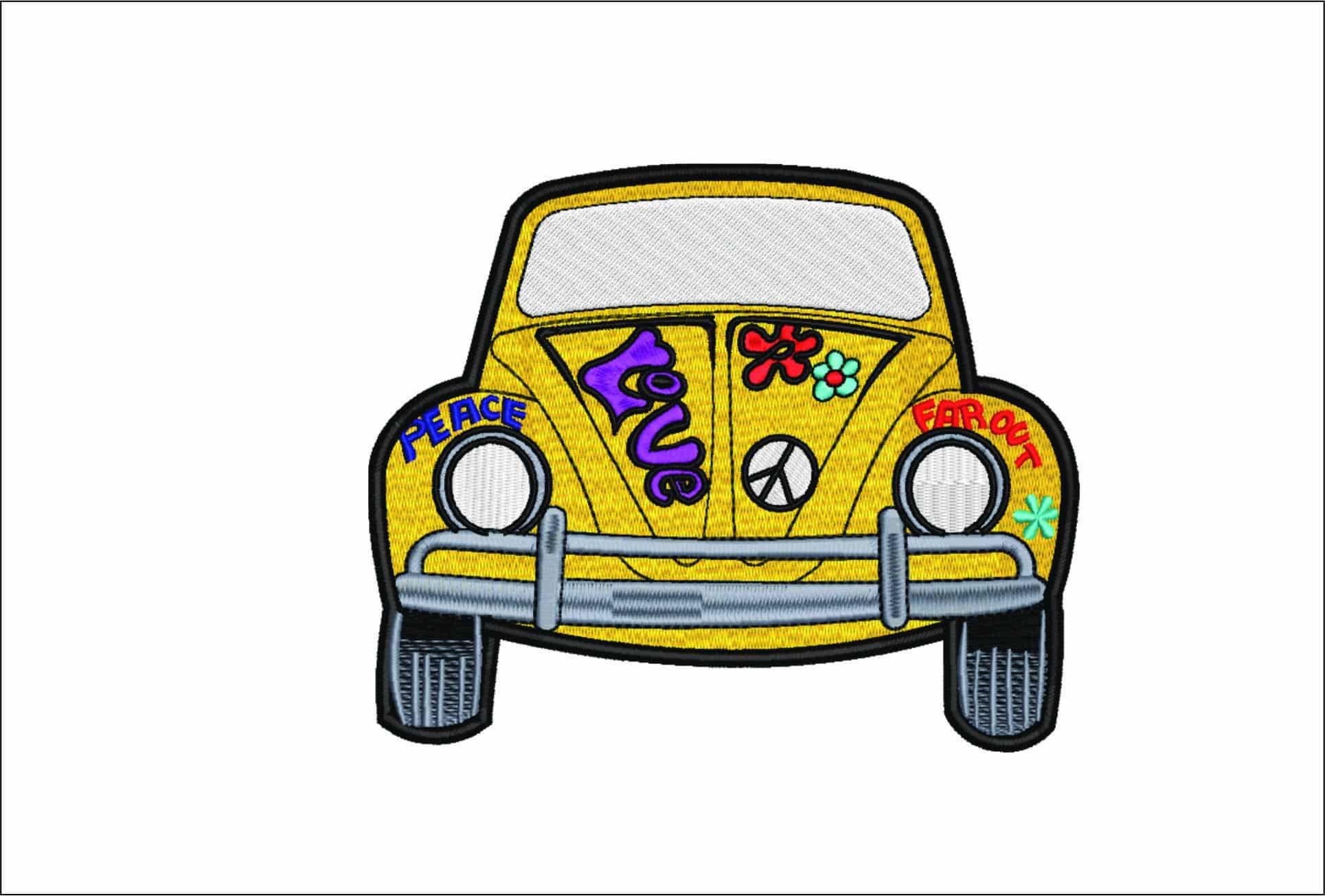VW Beetle Love Bug embroidery design - VW embroidery design machine pattern - Car embroidery file - instant download