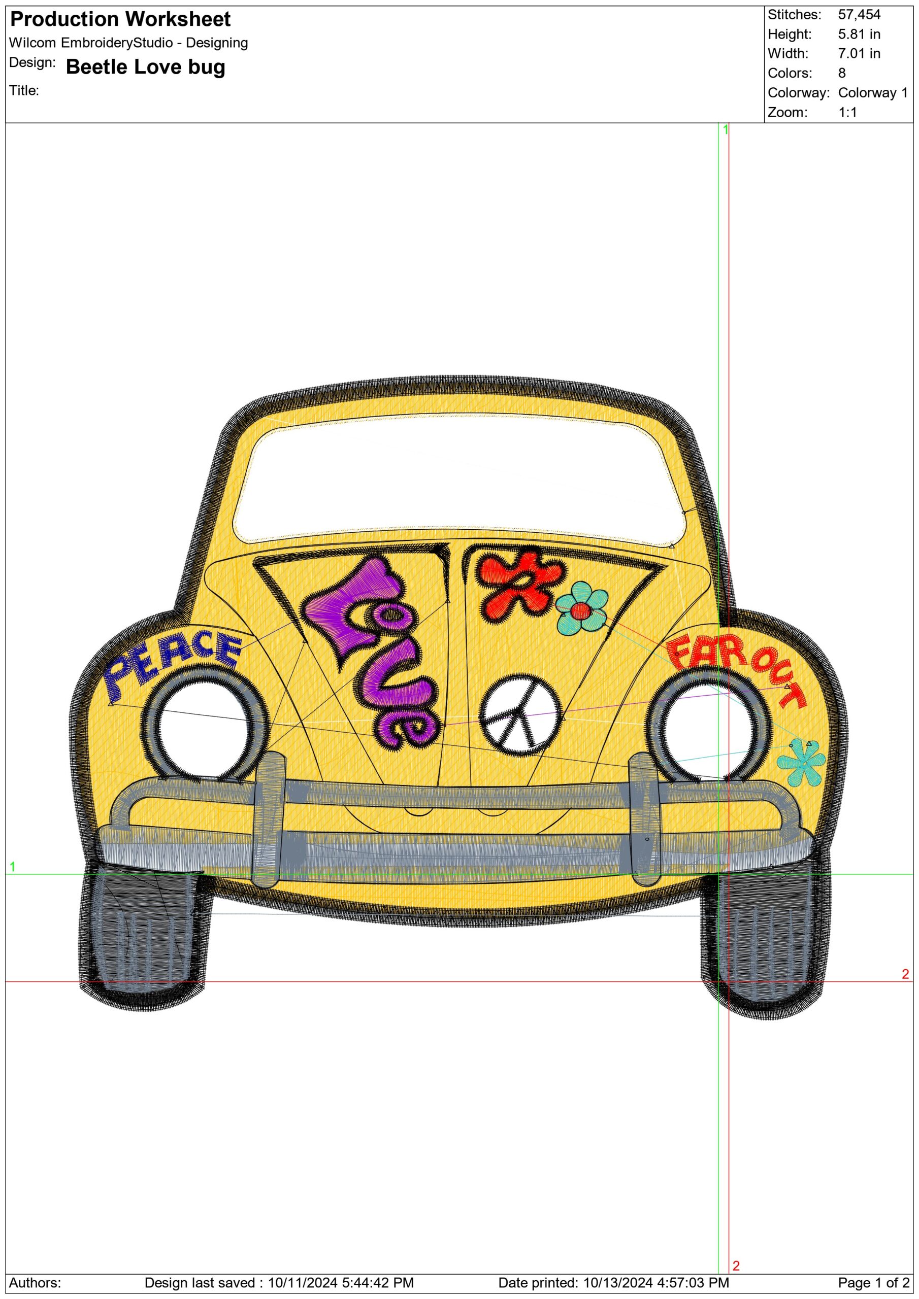 VW Beetle Love Bug embroidery design - VW embroidery design machine pattern - Car embroidery file - instant download — view 2
