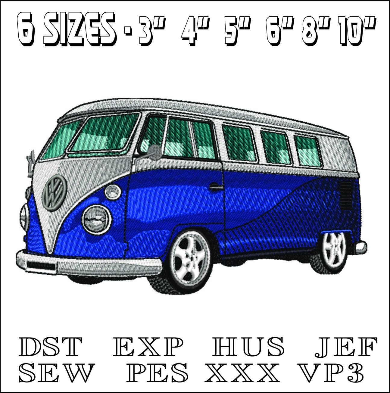 VW Camper Van embroidery design - VW embroidery design machine pattern - Car embroidery file - instant download — view 2
