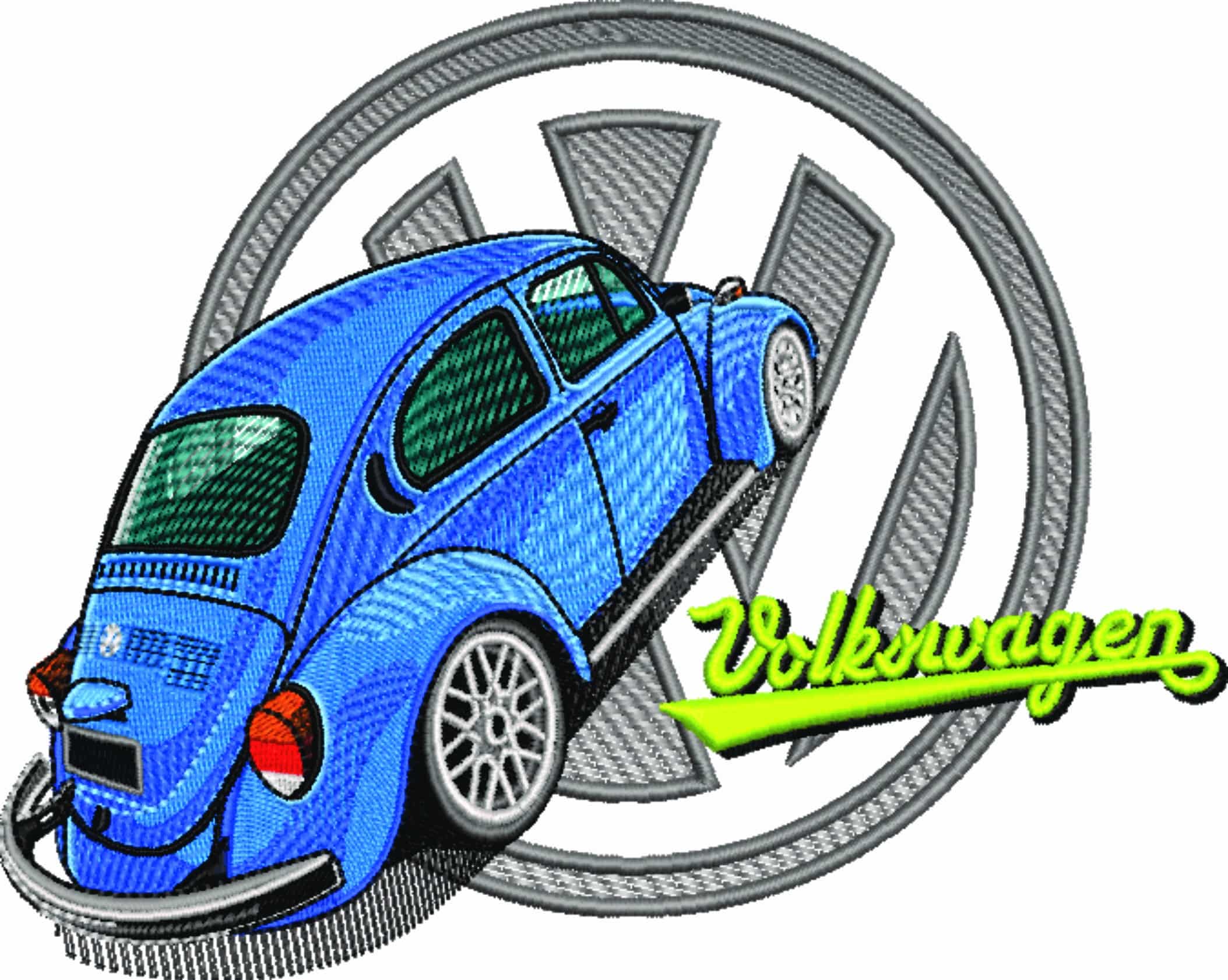 VW Beetle with Logo embroidery design - VW embroidery design machine pattern - Car embroidery file - instant download — view 5