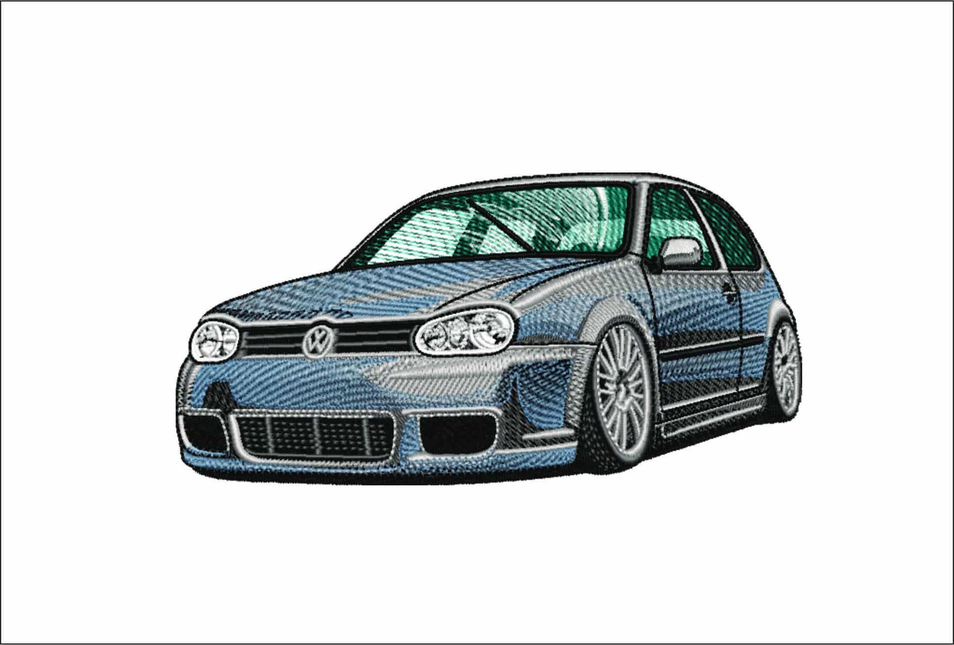 VW Golf Mk 4 embroidery design - VW embroidery design machine pattern - Car embroidery file - instant download