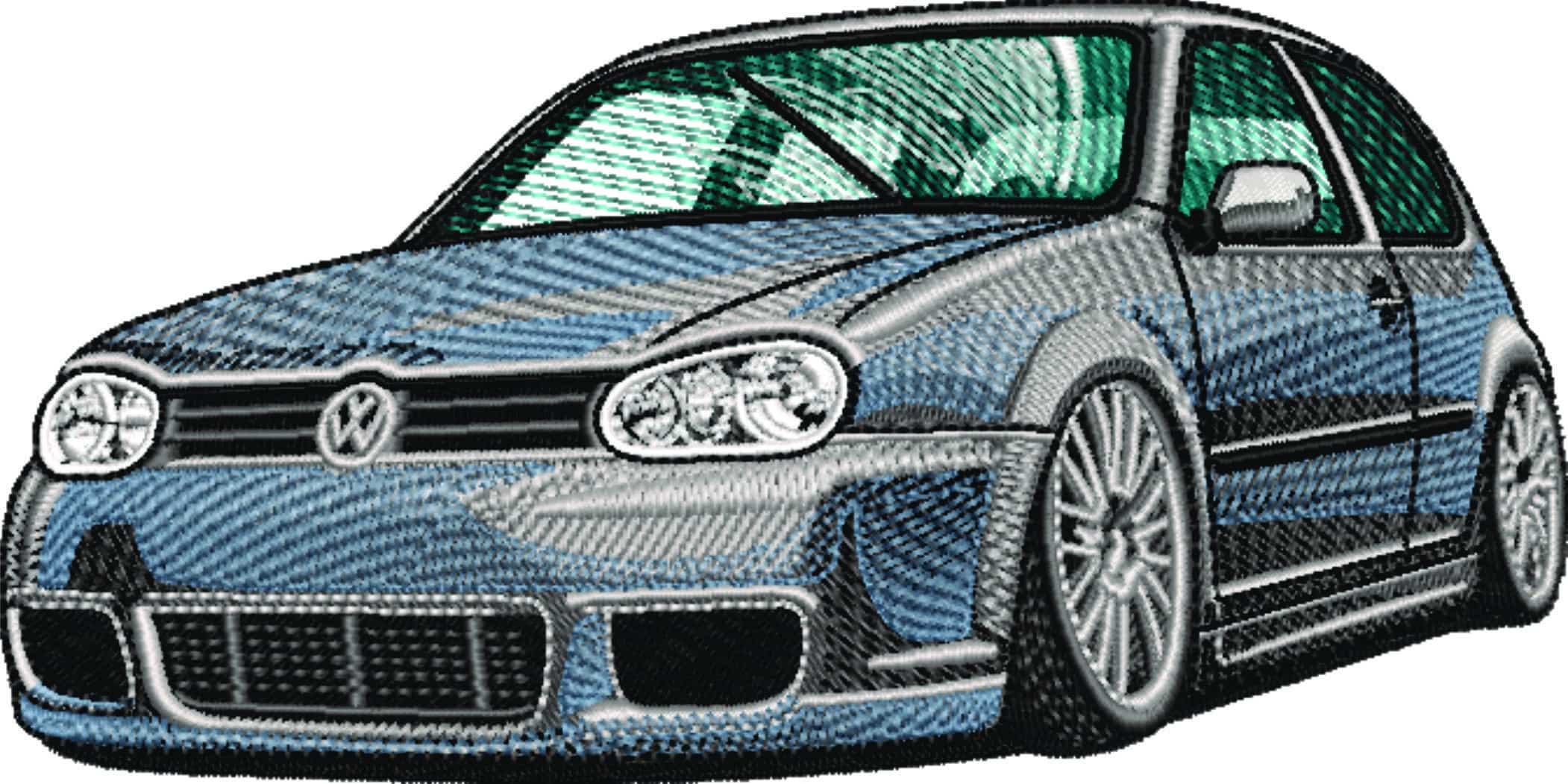 VW Golf Mk 4 embroidery design - VW embroidery design machine pattern - Car embroidery file - instant download — view 5