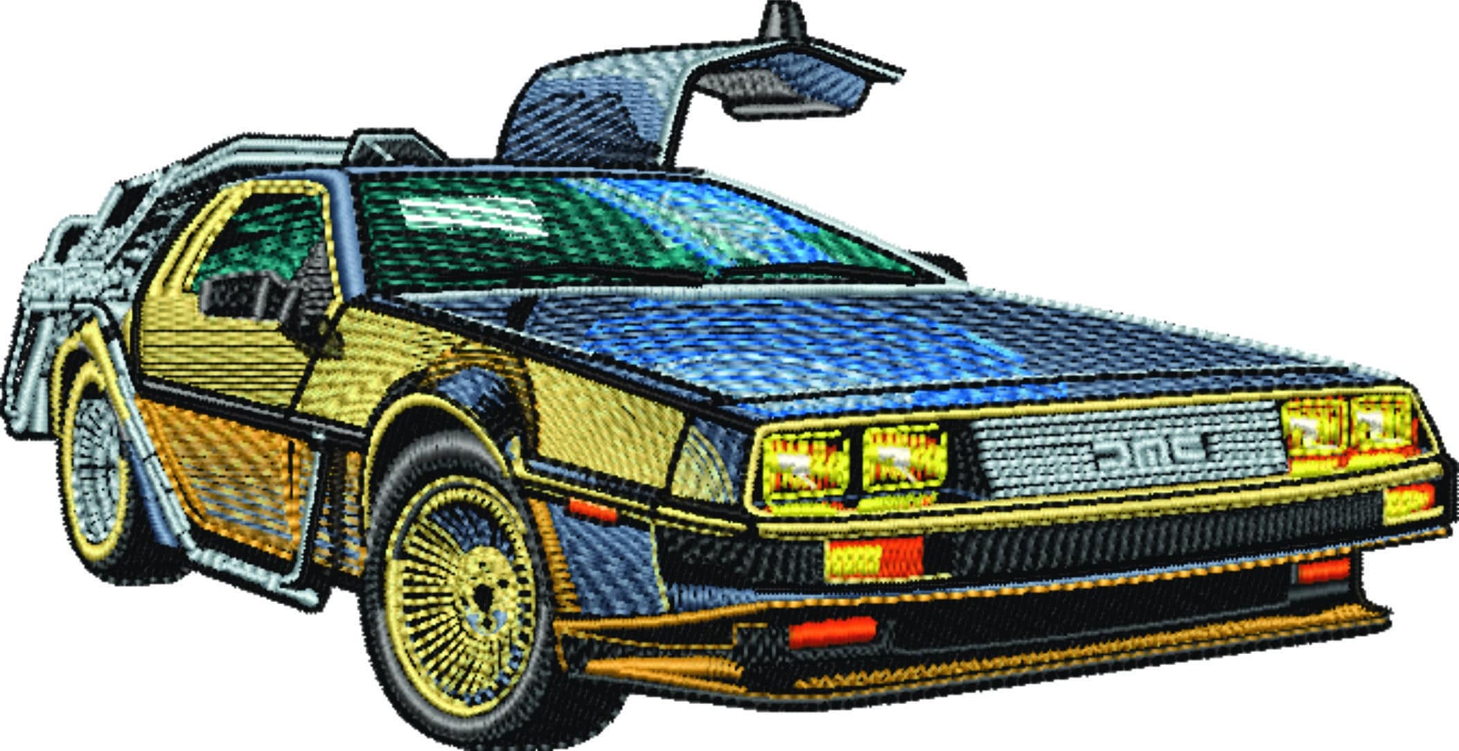 DeLorean DMC- Swoosh - Nike Car embroidery design - instant download — view 5