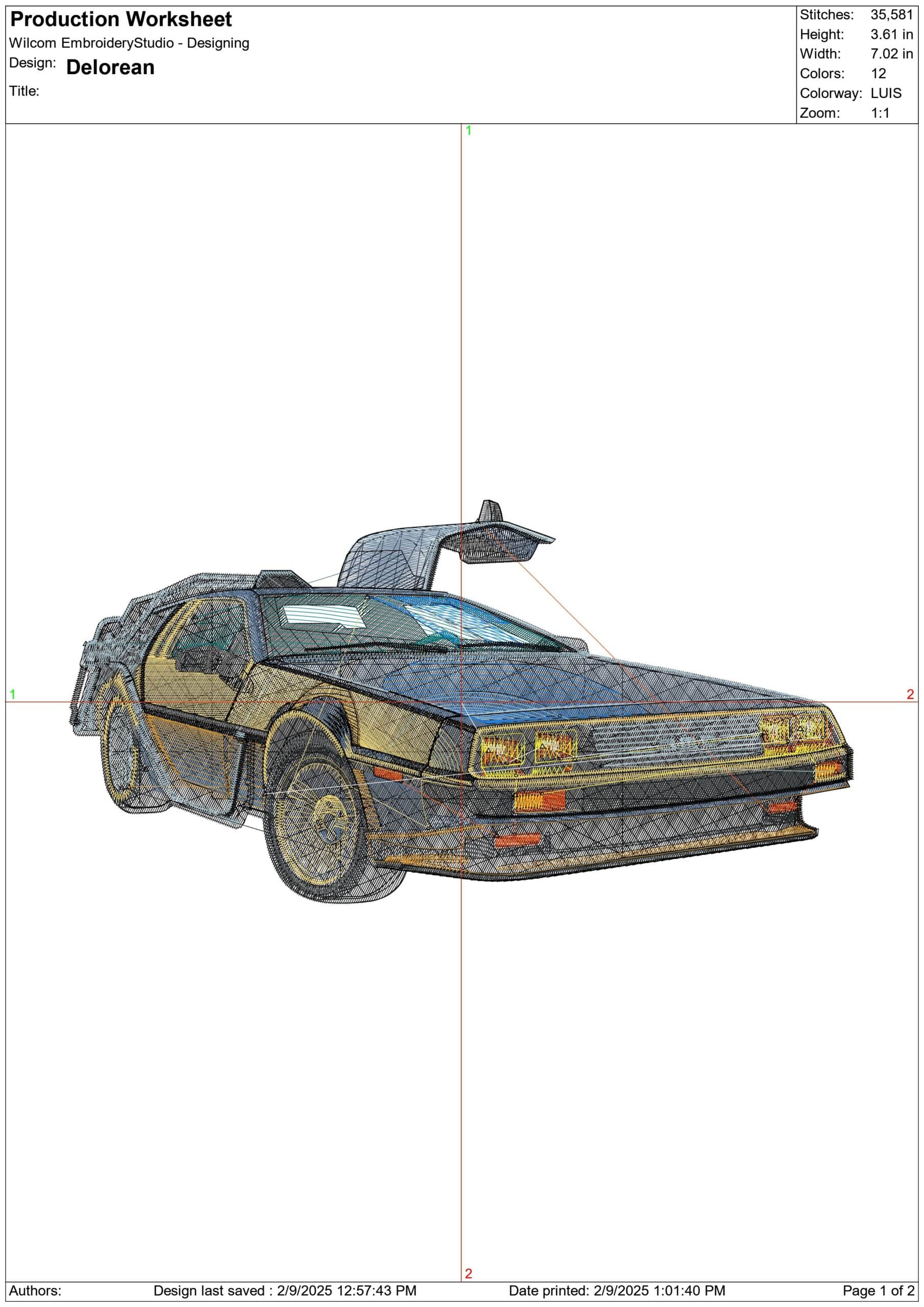 DeLorean DMC- Swoosh - Nike Car embroidery design - instant download — view 3