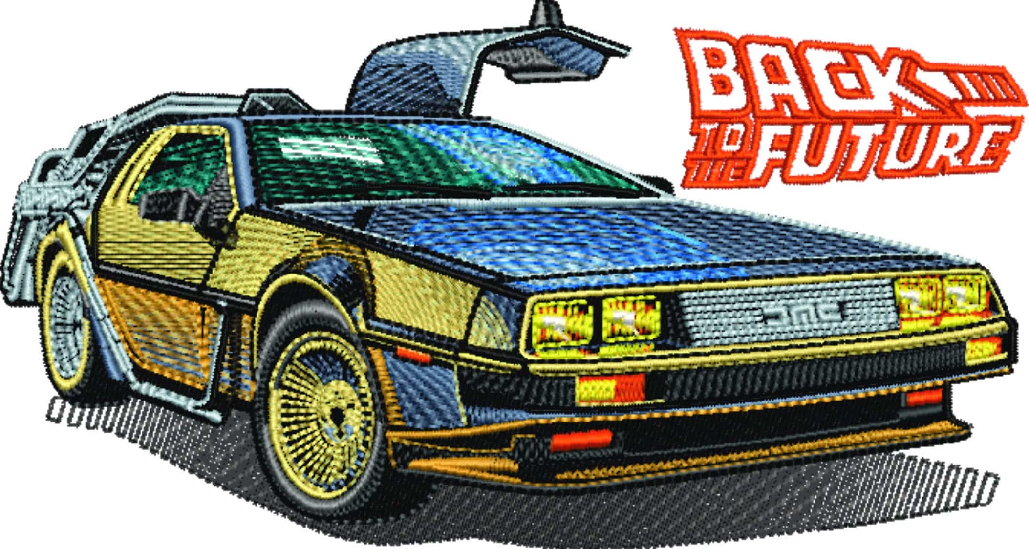 DeLorean DMC- Back to the Future - Nike Car embroidery design - instant download — view 5
