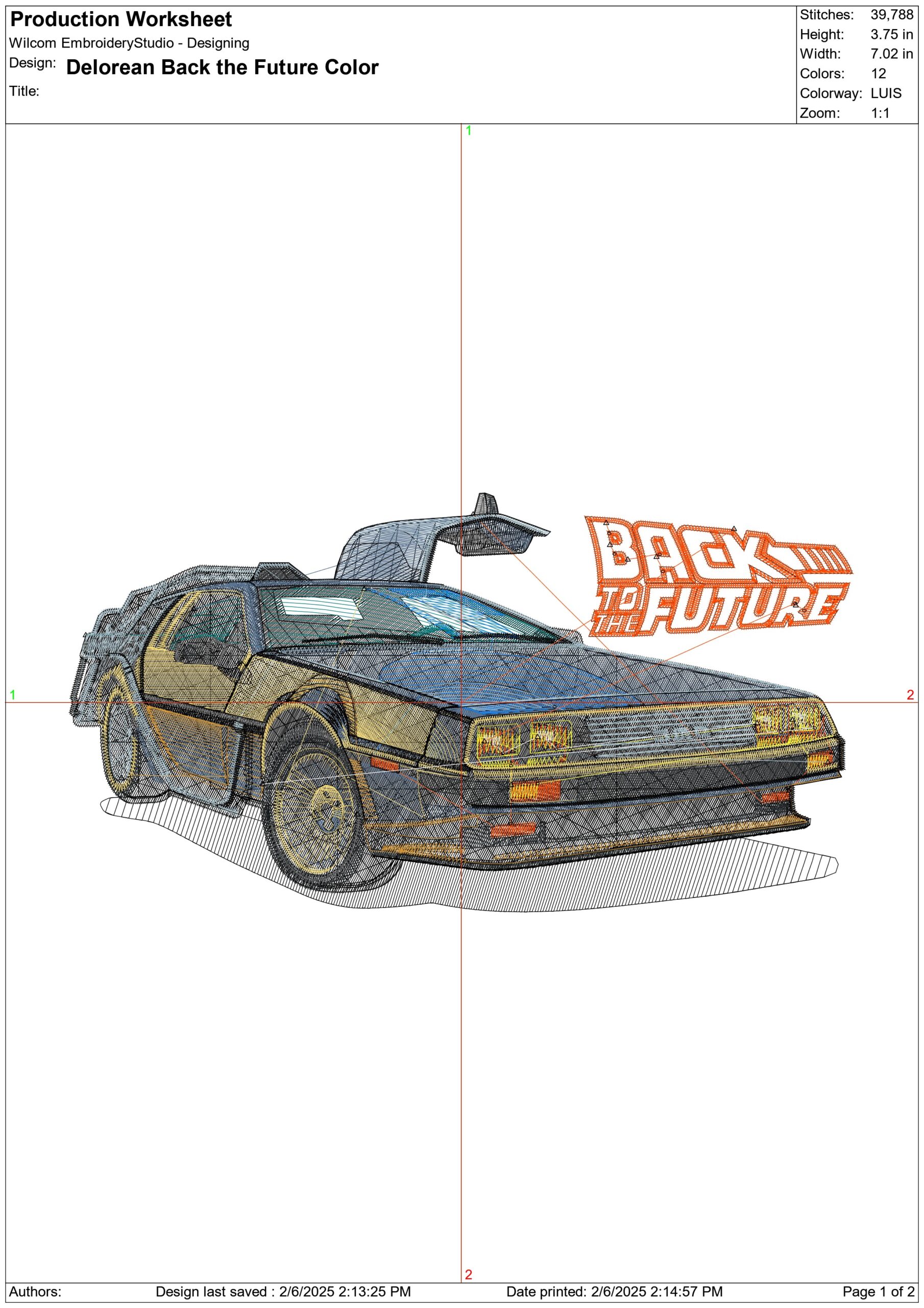 DeLorean DMC- Back to the Future - Nike Car embroidery design - instant download — view 3