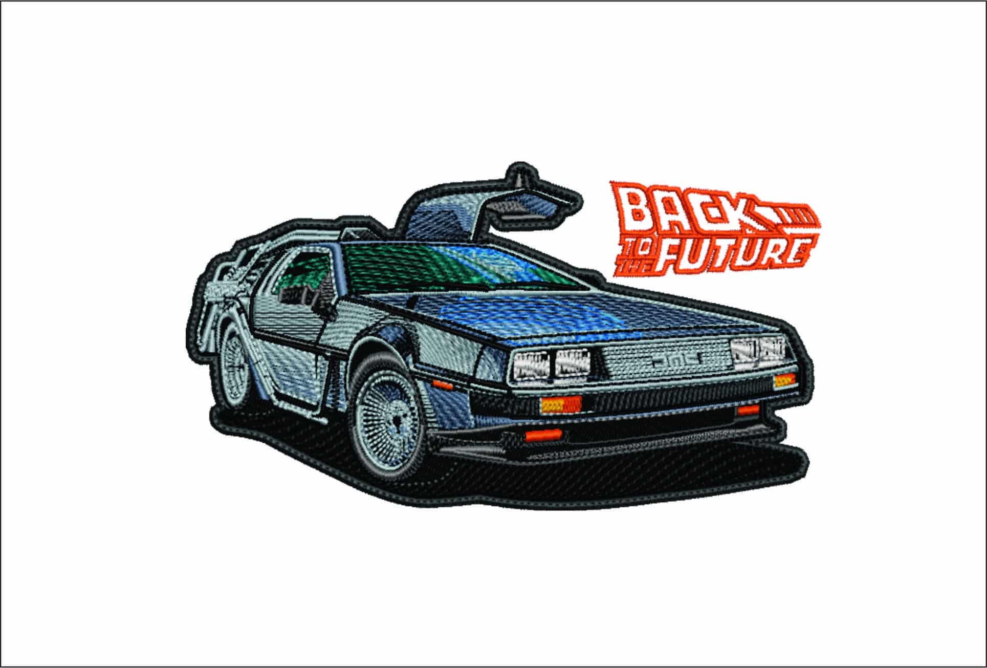 DeLorean DMC Grey- Back to the Future - Nike Car embroidery design - instant download