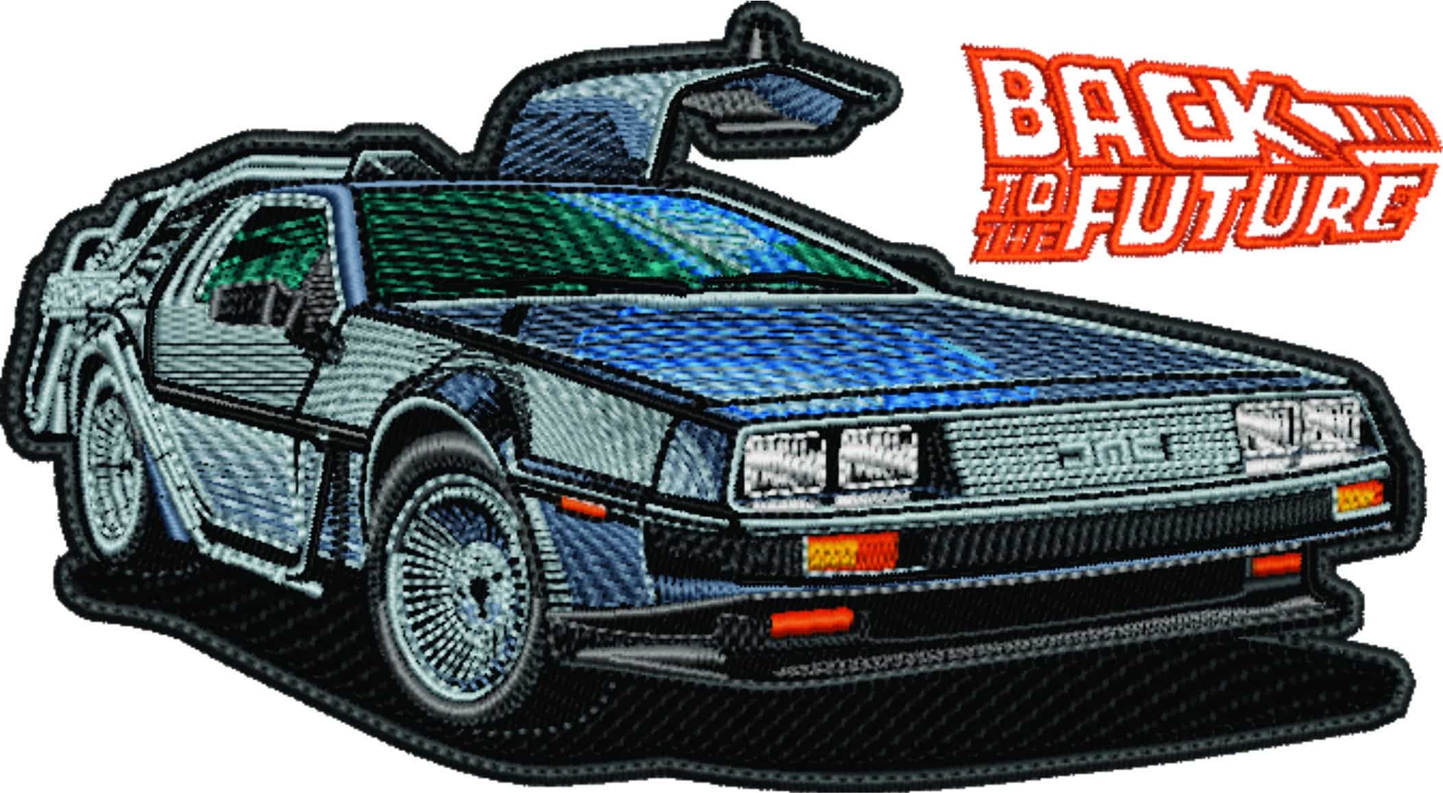 DeLorean DMC Grey- Back to the Future - Nike Car embroidery design - instant download — view 5