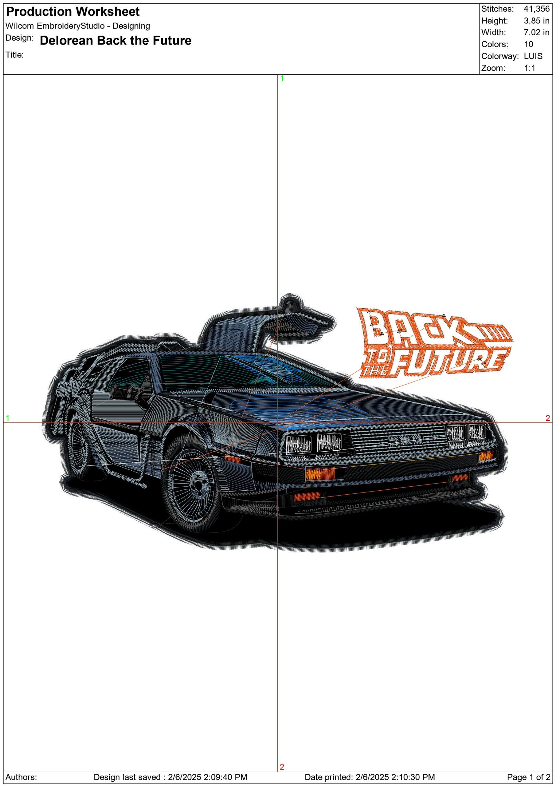 DeLorean DMC Grey- Back to the Future - Nike Car embroidery design - instant download — view 3