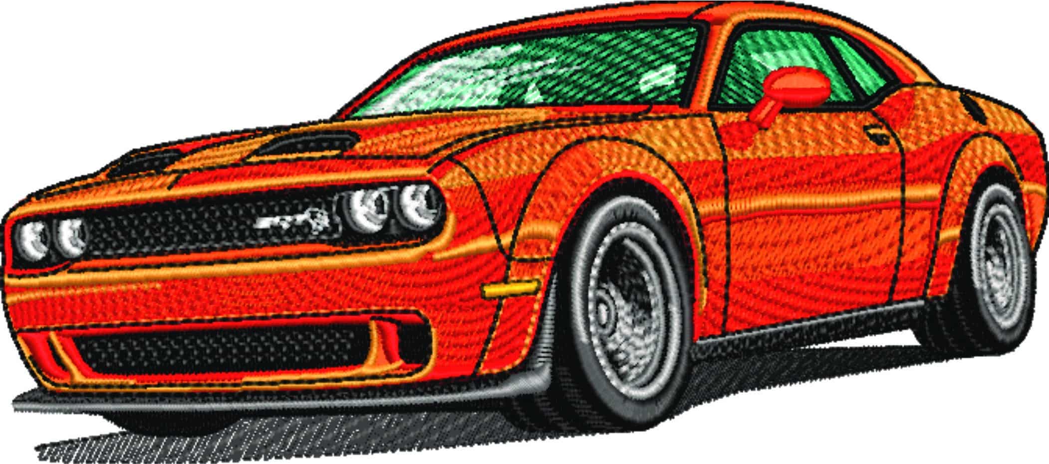 Dodge Challenger SRT- Swoosh - Nike Car embroidery design - instant download — view 5