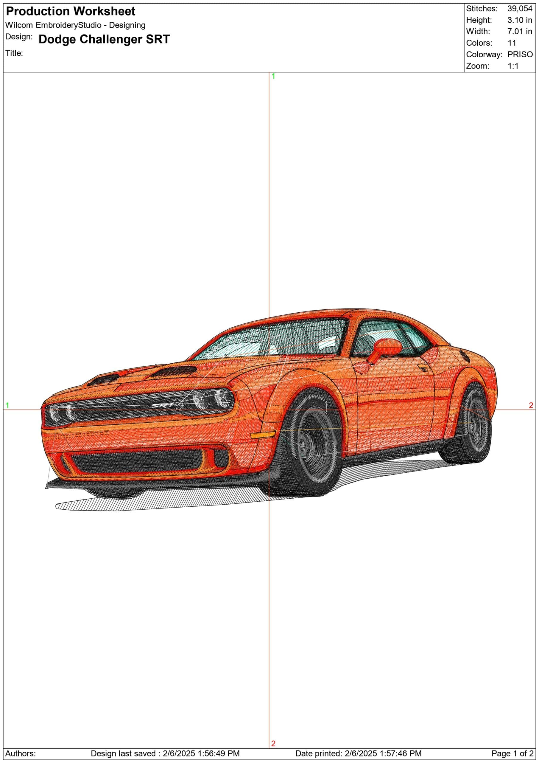 Dodge Challenger SRT- Swoosh - Nike Car embroidery design - instant download — view 3