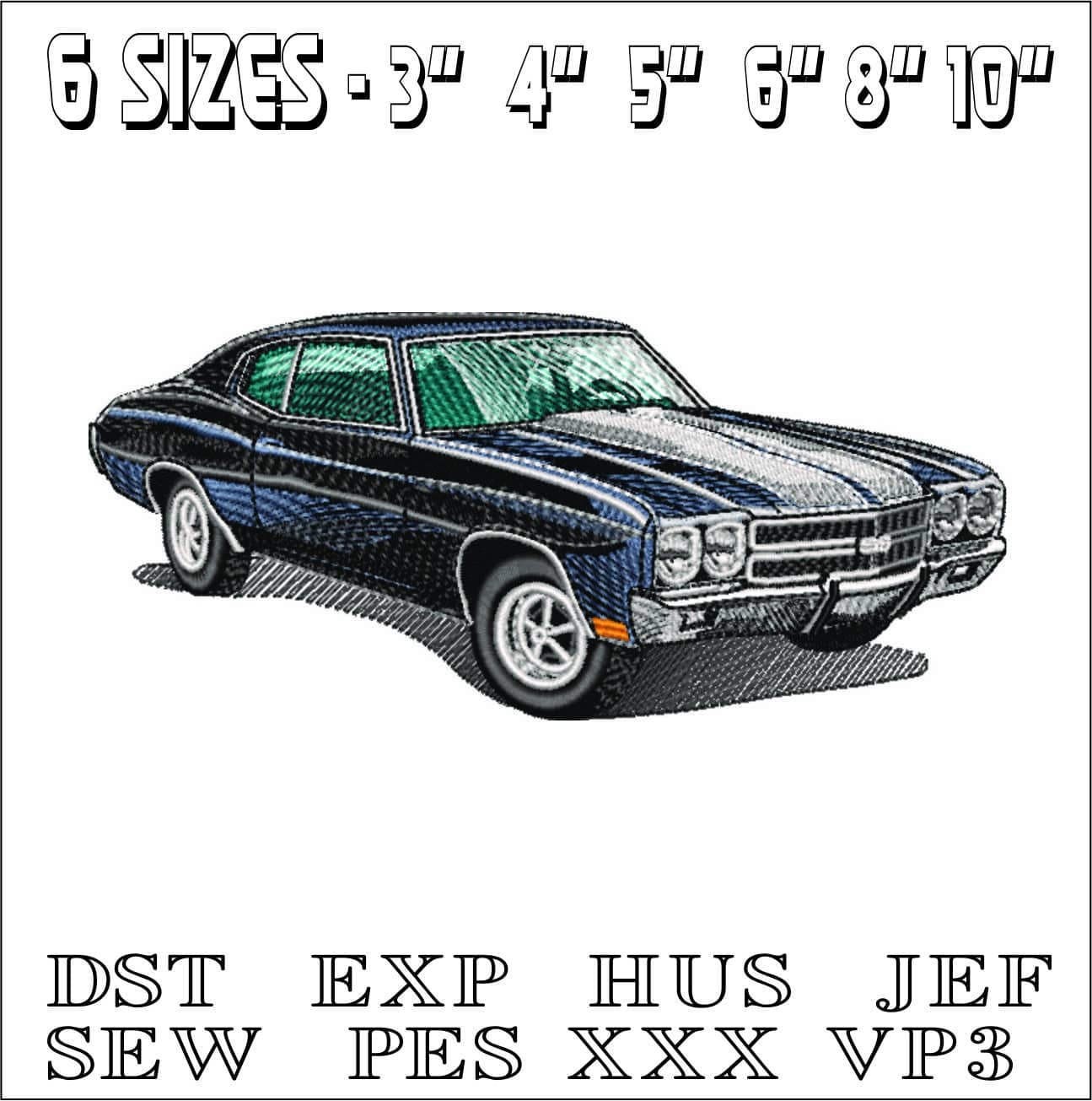 Chevelle SS- Swoosh - Nike Car embroidery design - instant download — view 2