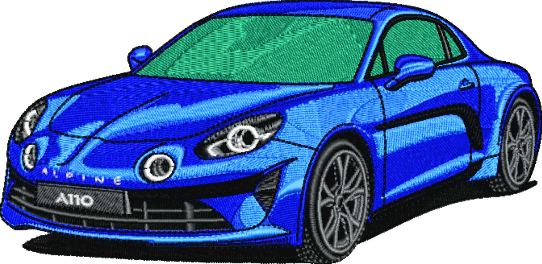 Renault Alpine A110- Swoosh - Nike Car embroidery design - instant download — view 5