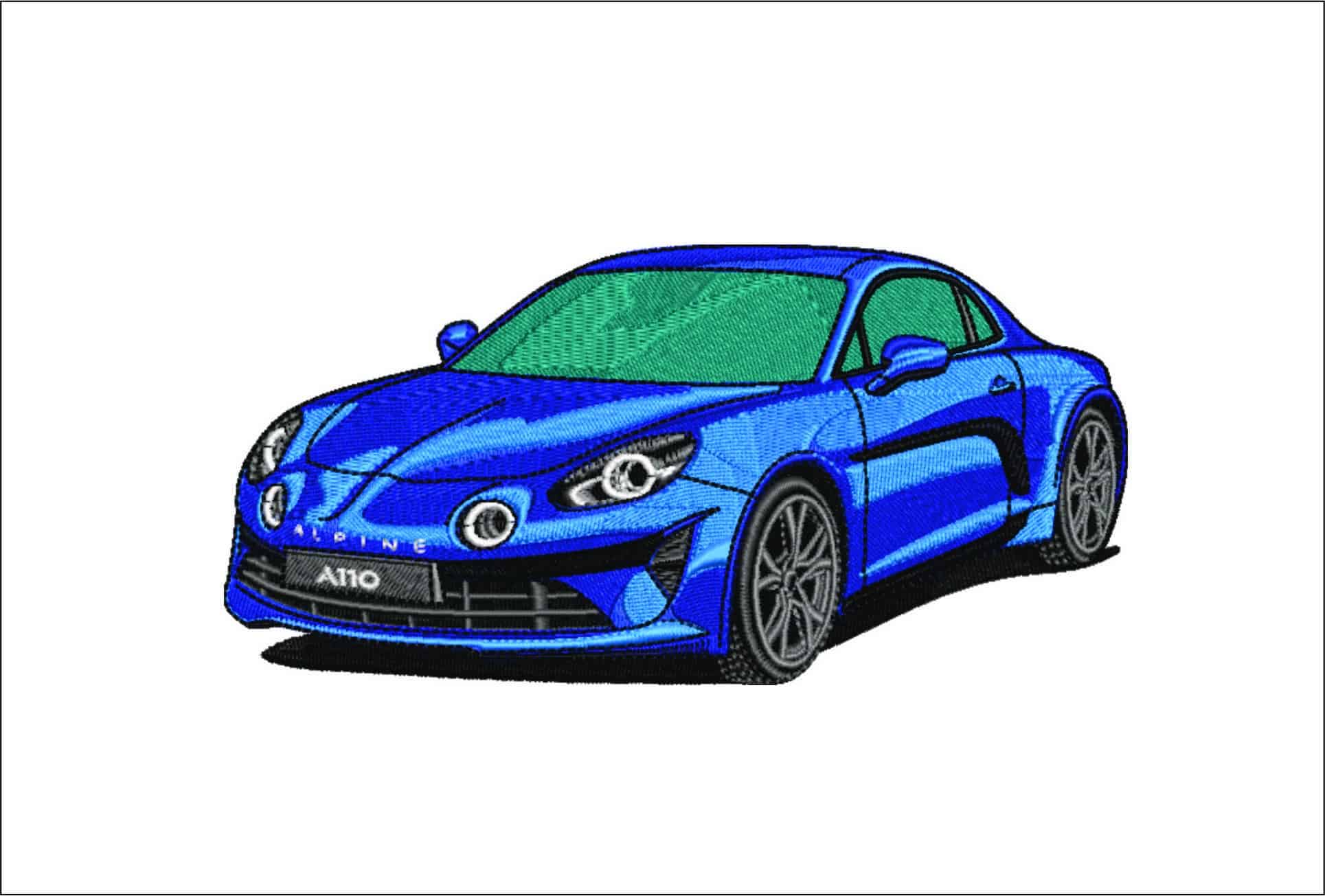 Renault Alpine A110- Swoosh - Nike Car embroidery design - instant download