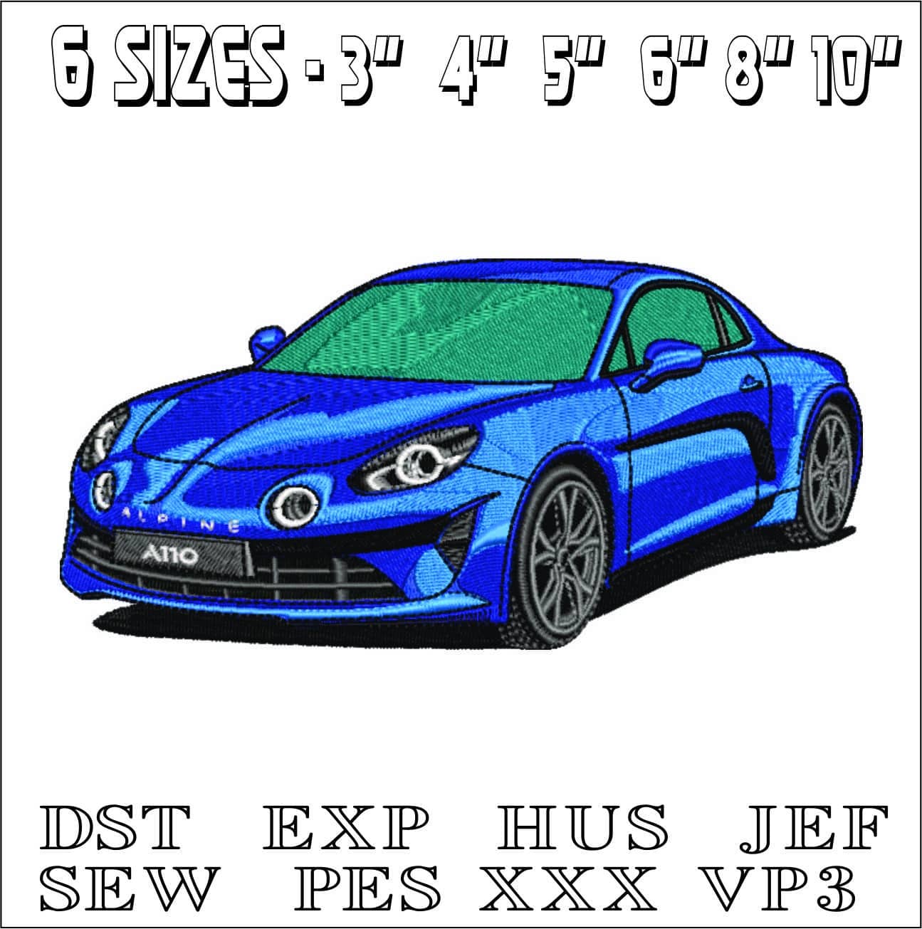 Renault Alpine A110- Swoosh - Nike Car embroidery design - instant download — view 2