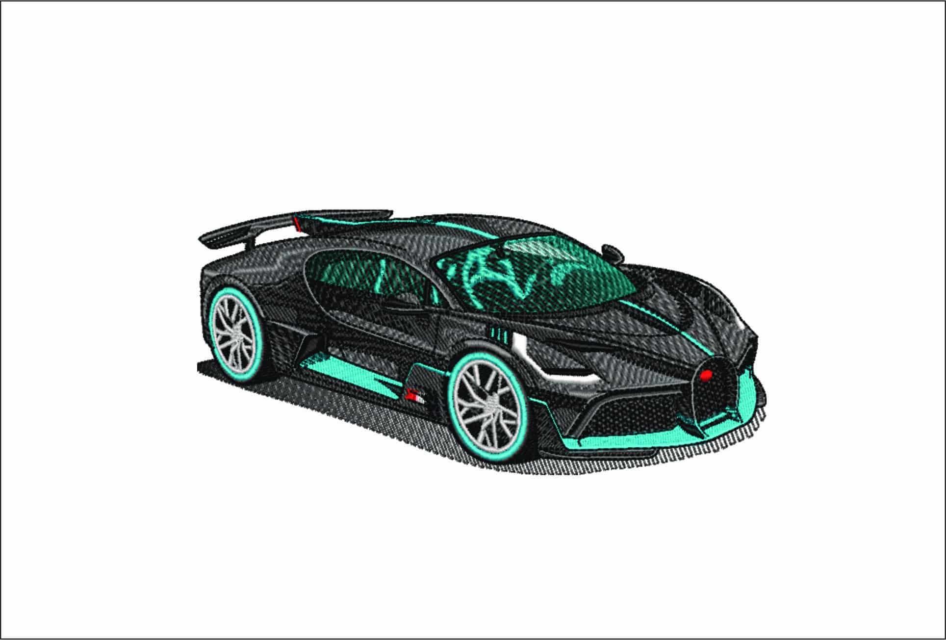 Bugatti Divo Supercar- Swoosh - Nike Car embroidery design - instant download