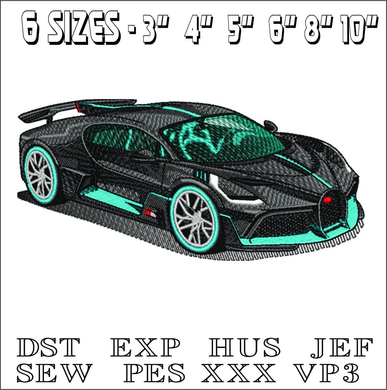 Bugatti Divo Supercar- Swoosh - Nike Car embroidery design - instant download — view 2