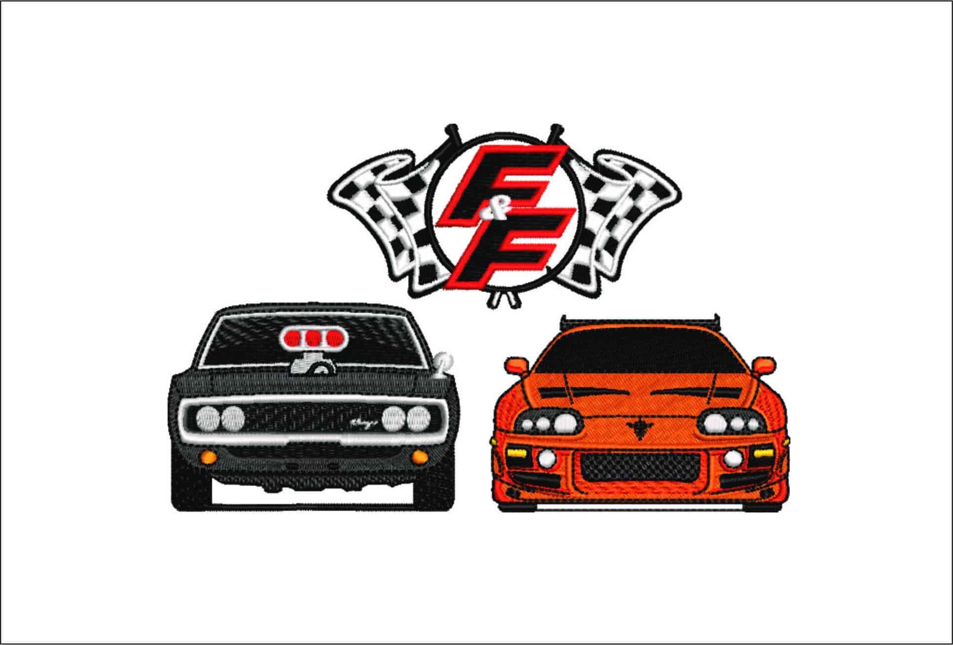 Fast and Furious Charger and Supra- Swoosh - Nike Car embroidery design - instant download