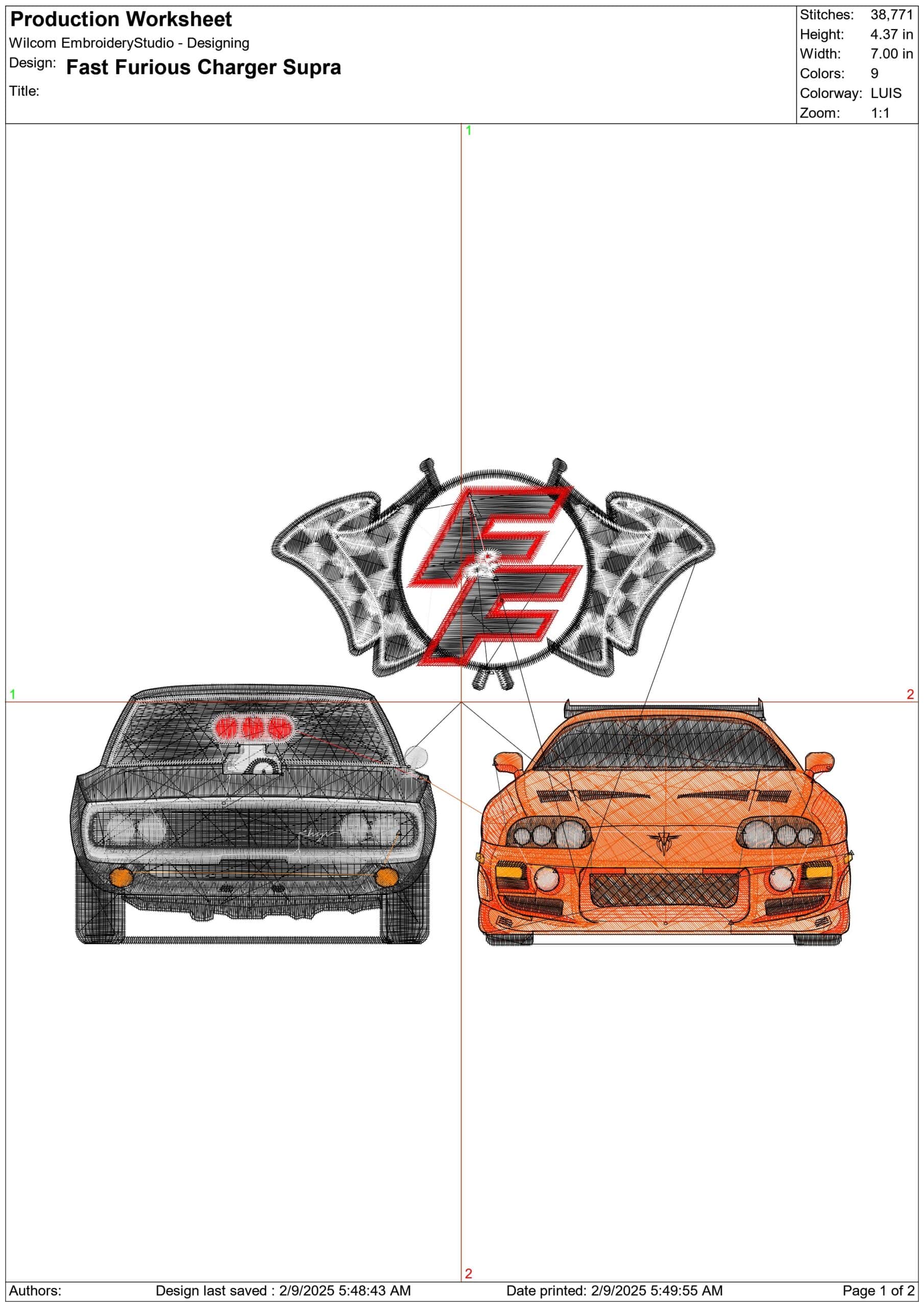 Fast and Furious Charger and Supra- Swoosh - Nike Car embroidery design - instant download — view 3