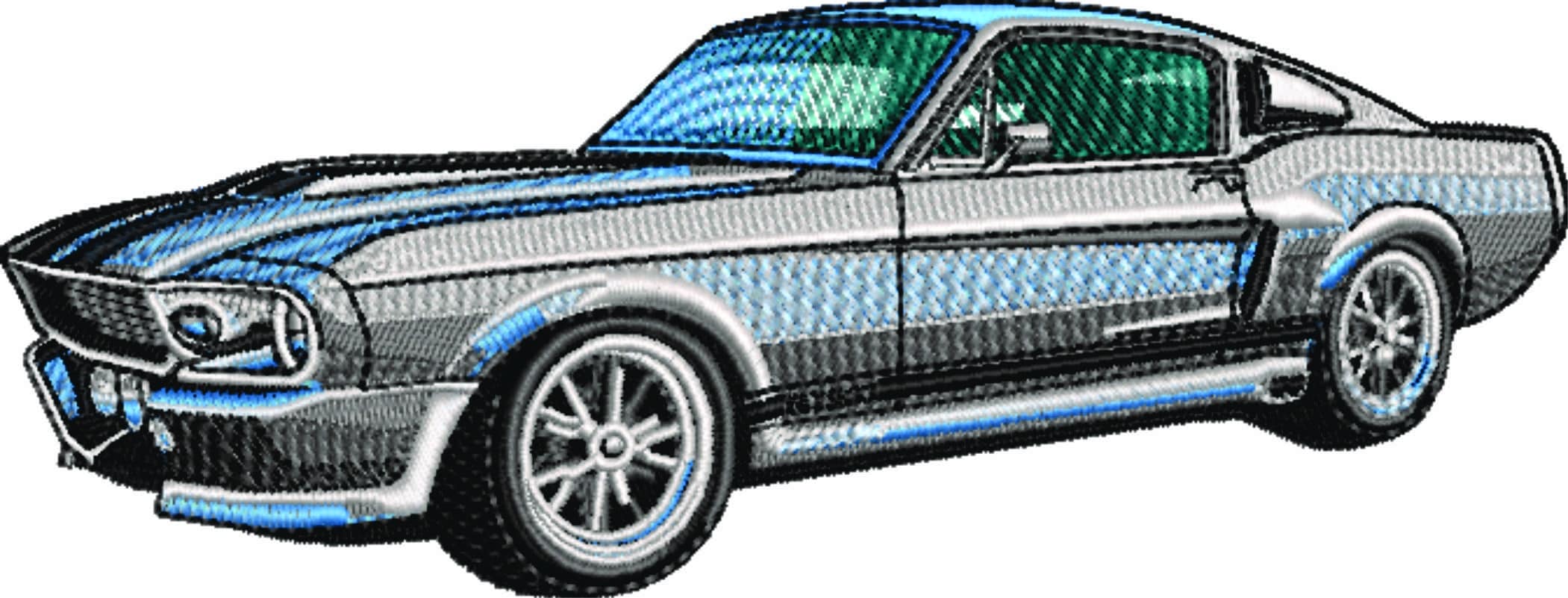Ford Mustang GT500 - Eleanor Gone in 60 Seconds - Swoosh - Nike Car embroidery design - instant download — view 5