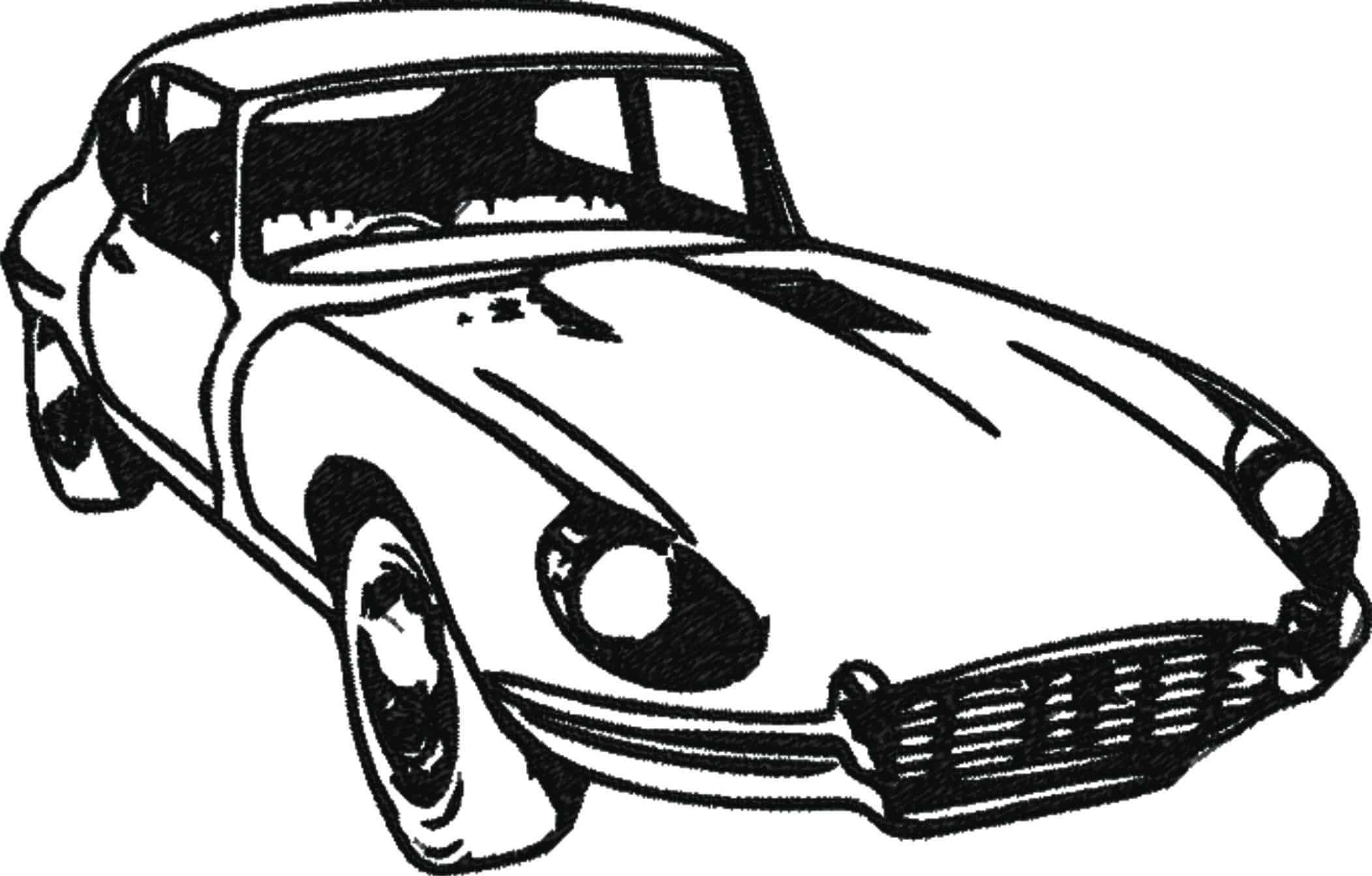E Type Jaguar Line drawing - Swoosh - Nike Car embroidery design - instant download — view 4