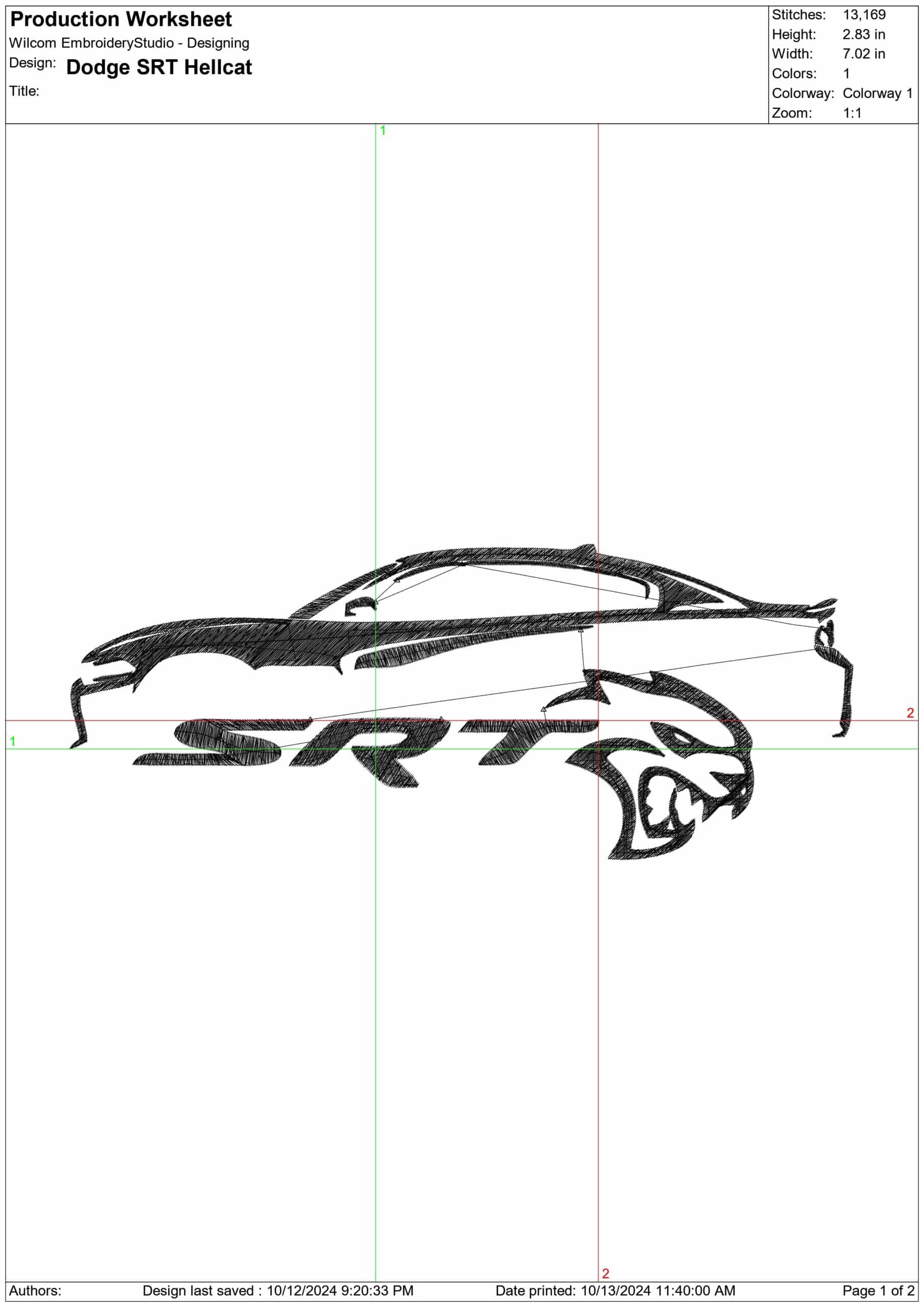 Dodge Challenger Hellcat SRT- Swoosh - Nike Car embroidery design - instant download — view 2