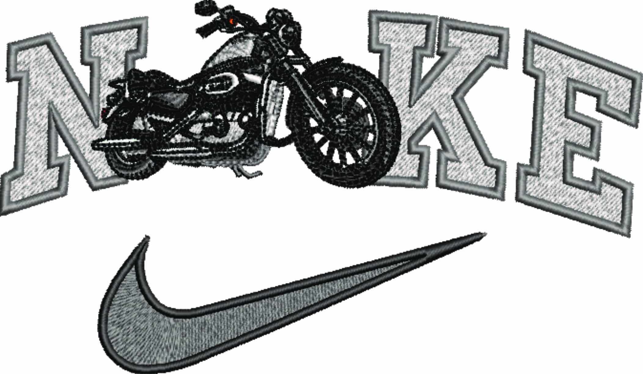 Nike Swoosh Harley Davidson Softail- Harley - Swoosh - Nike Motor Cycle embroidery design - instant download — view 5