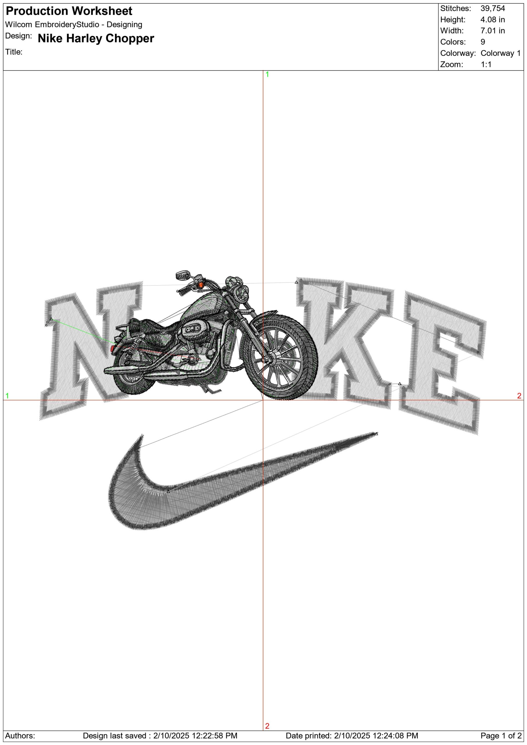 Nike Swoosh Harley Davidson Softail- Harley - Swoosh - Nike Motor Cycle embroidery design - instant download — view 3