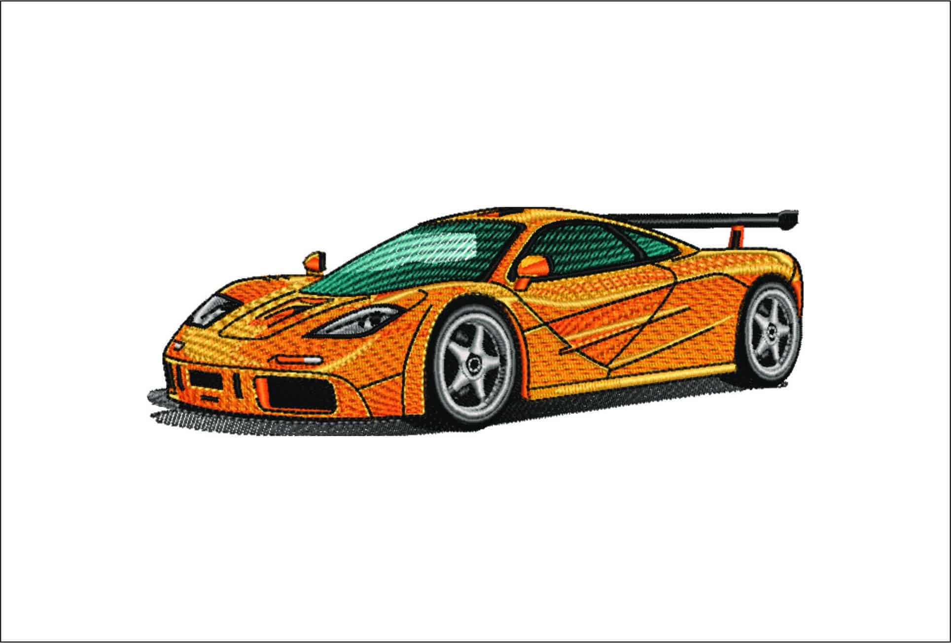 McLaren F1 Supercar - Swoosh - Nike Car embroidery design - instant download