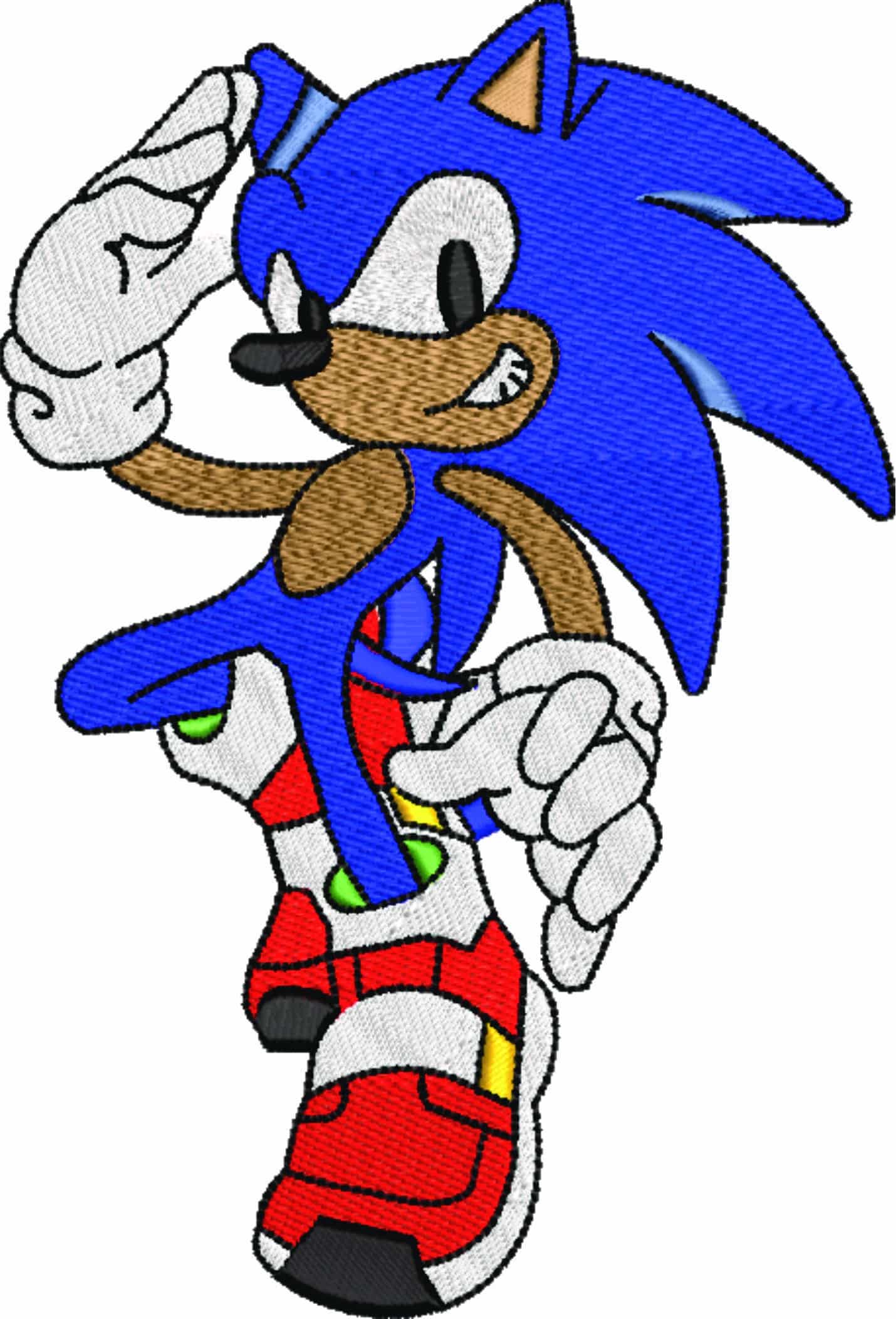 Sonic the hedgehog - Nike embroidery design file - instant download in a frame — view 5