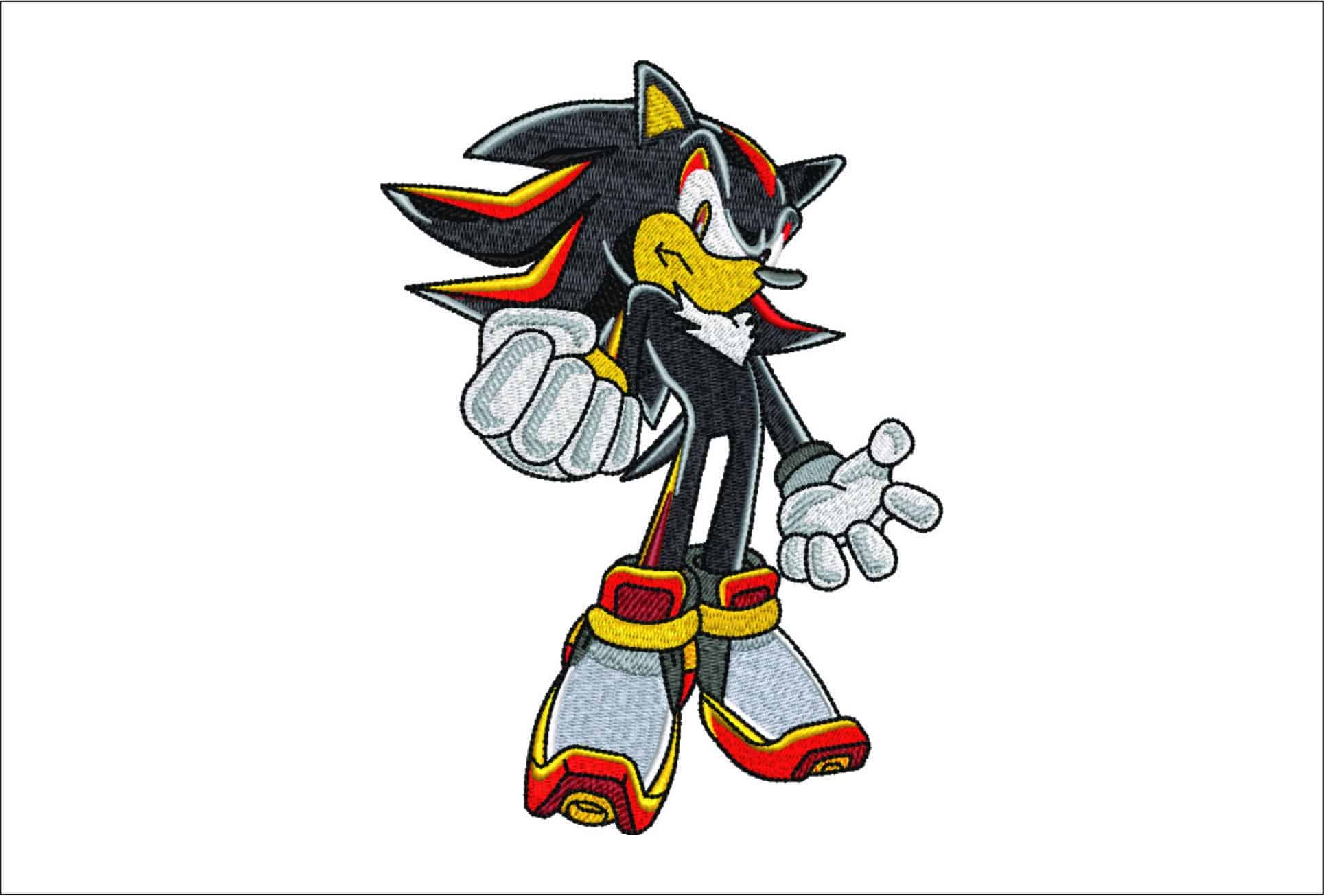 Shadow the Hedgehog - Nike embroidery design file - instant download in a frame