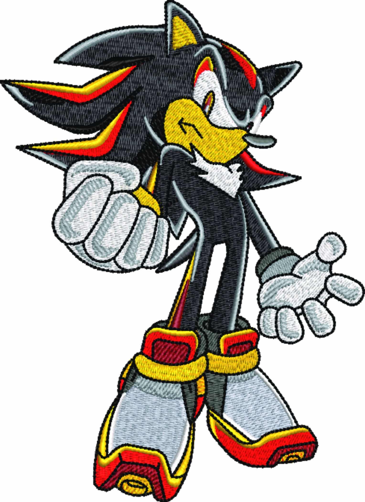 Shadow the Hedgehog - Nike embroidery design file - instant download in a frame — view 5