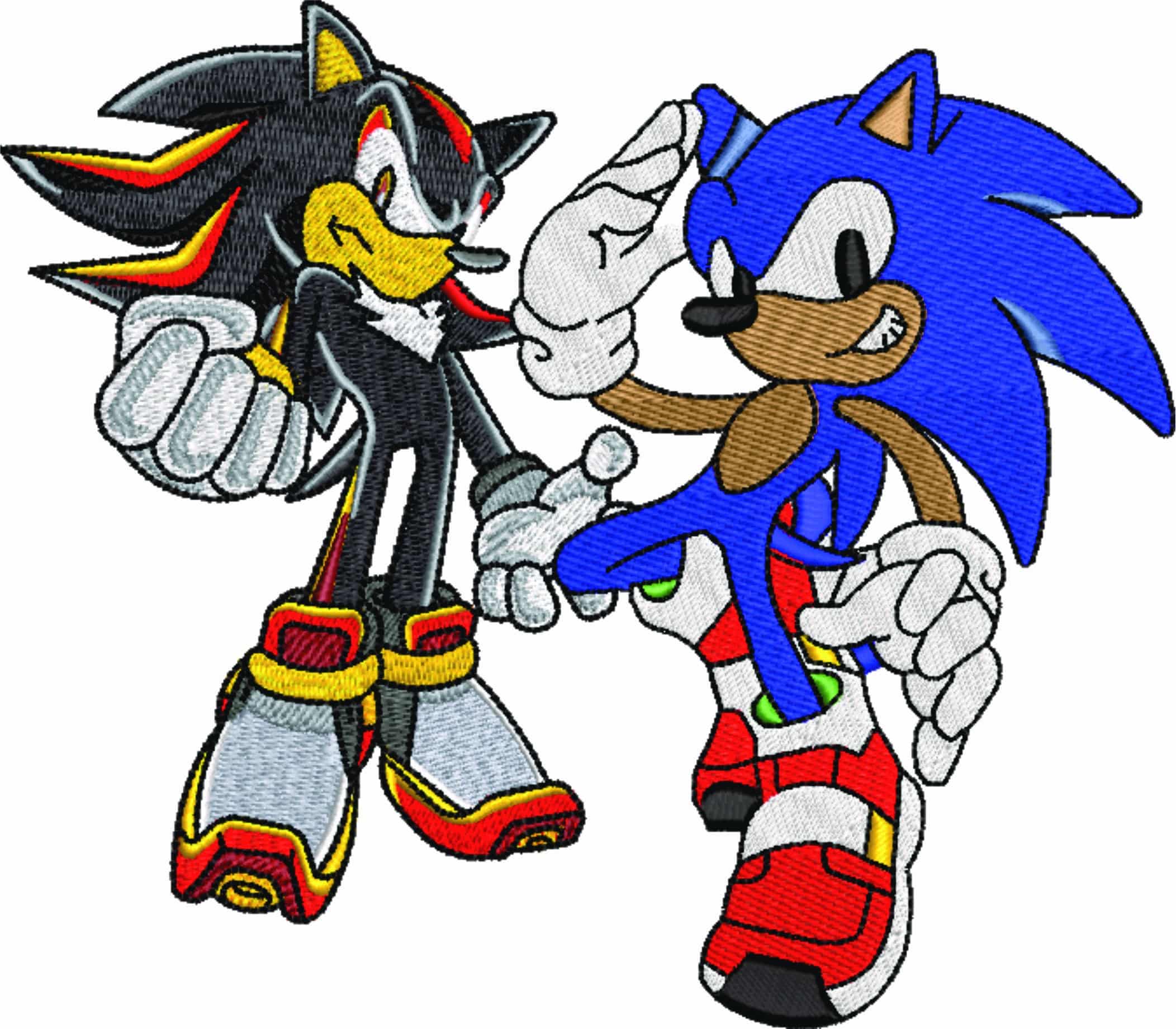 Sonic and Shadow the Hedgehog - Nike embroidery design file - instant download — view 5