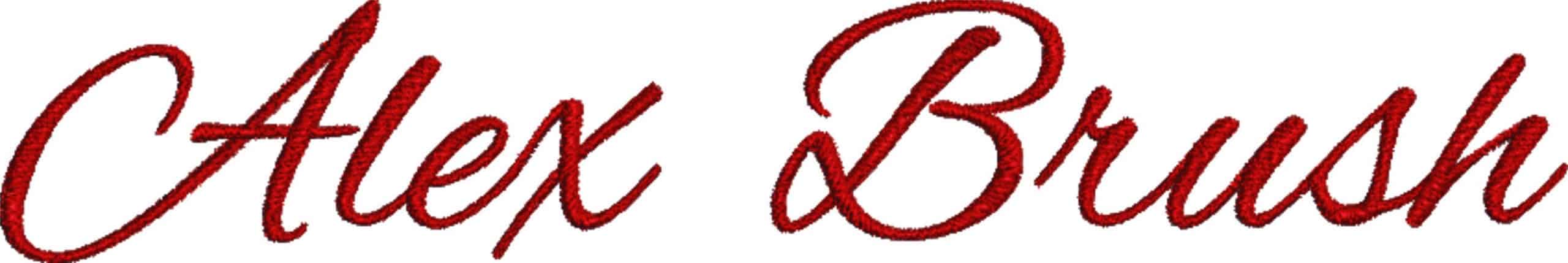 Alex Brush Font Embroidery Font Set - 0.5" 1" 1.5" 2" 2.5" 3"  - Machine Embroidery Alphabet Font - instant download — view 4